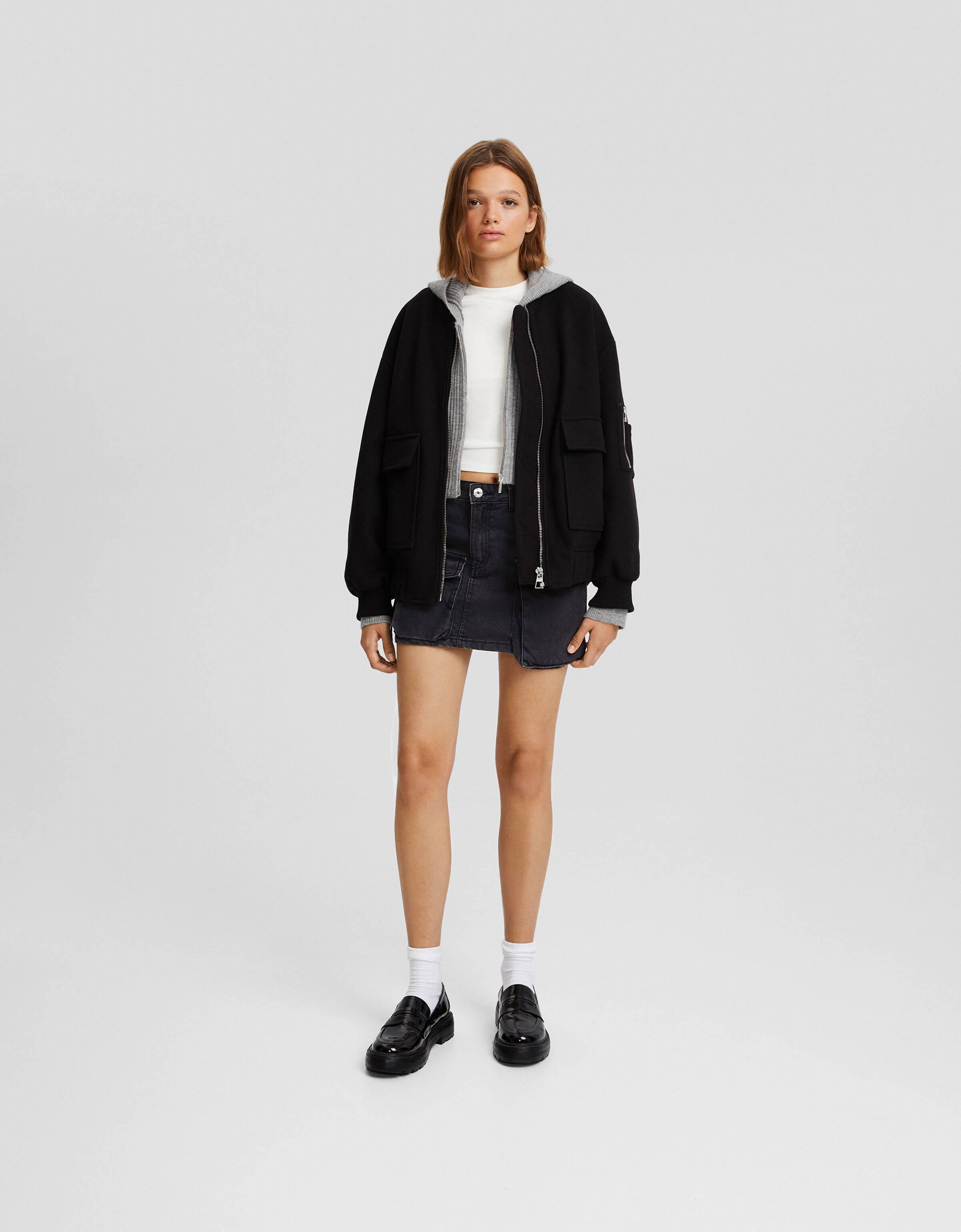 Falda mini sarga multipocket