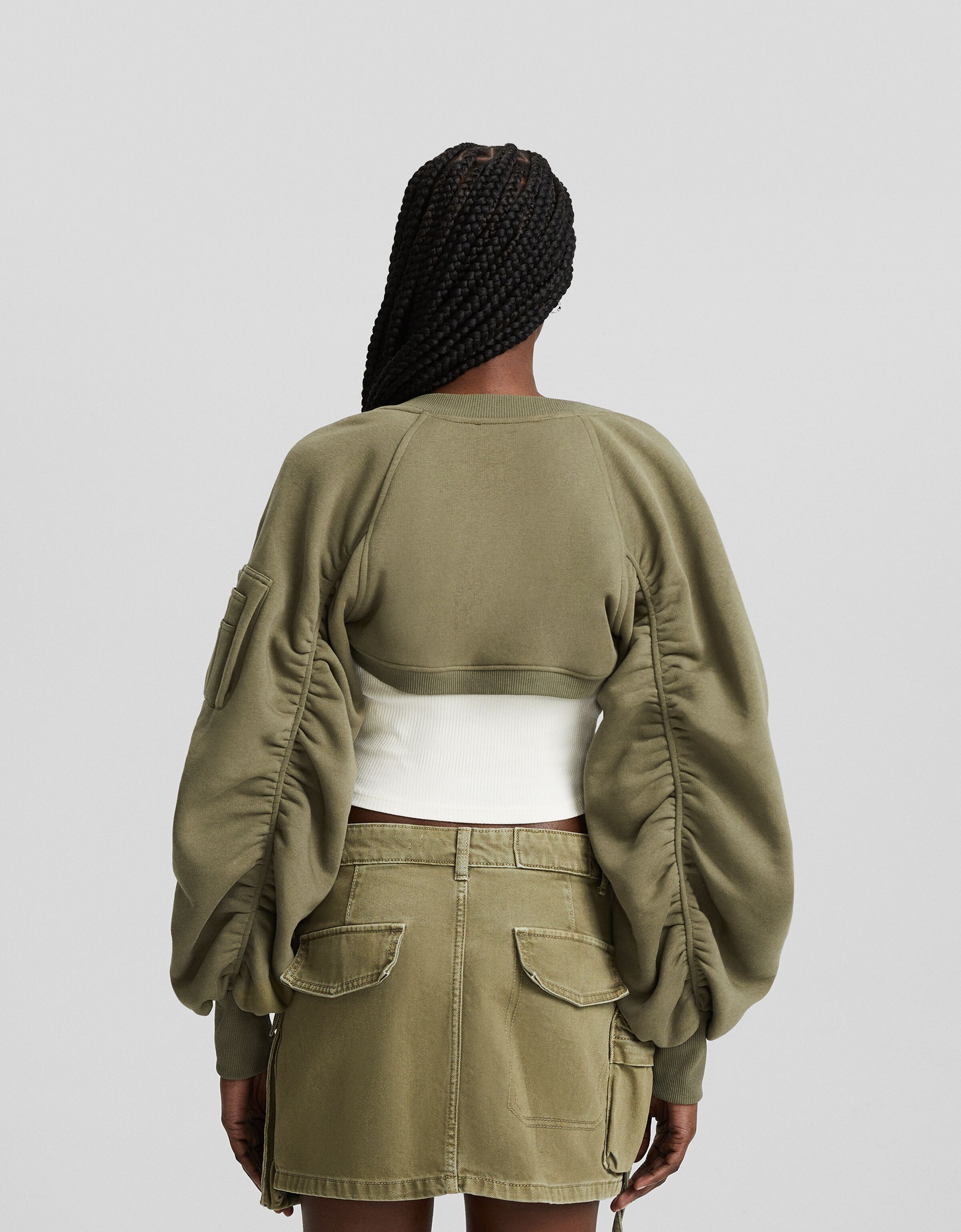 Chaqueta bomber manguitos felpa