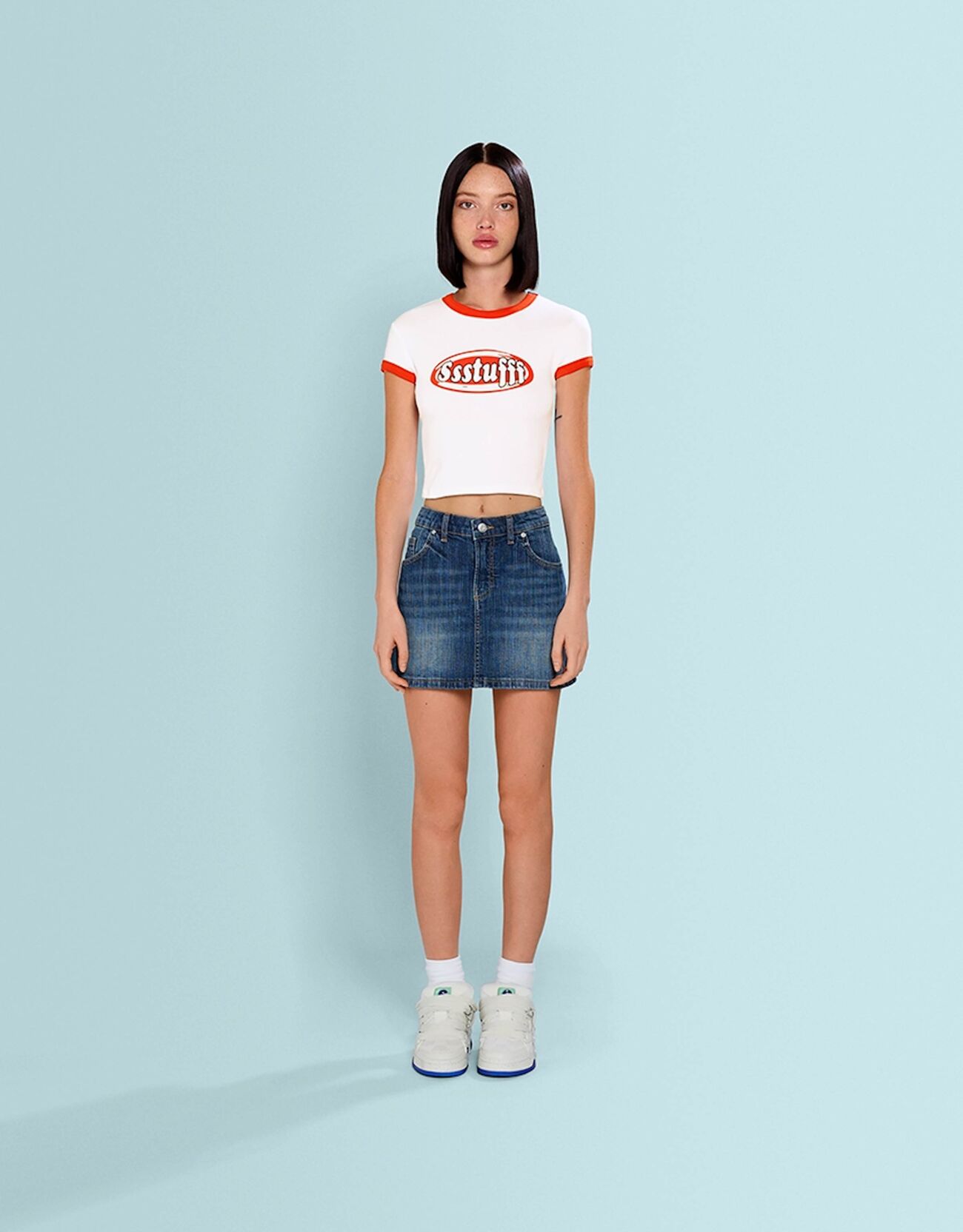 Camiseta SSSTUFFF X BERSHKA manga corta ajustada print