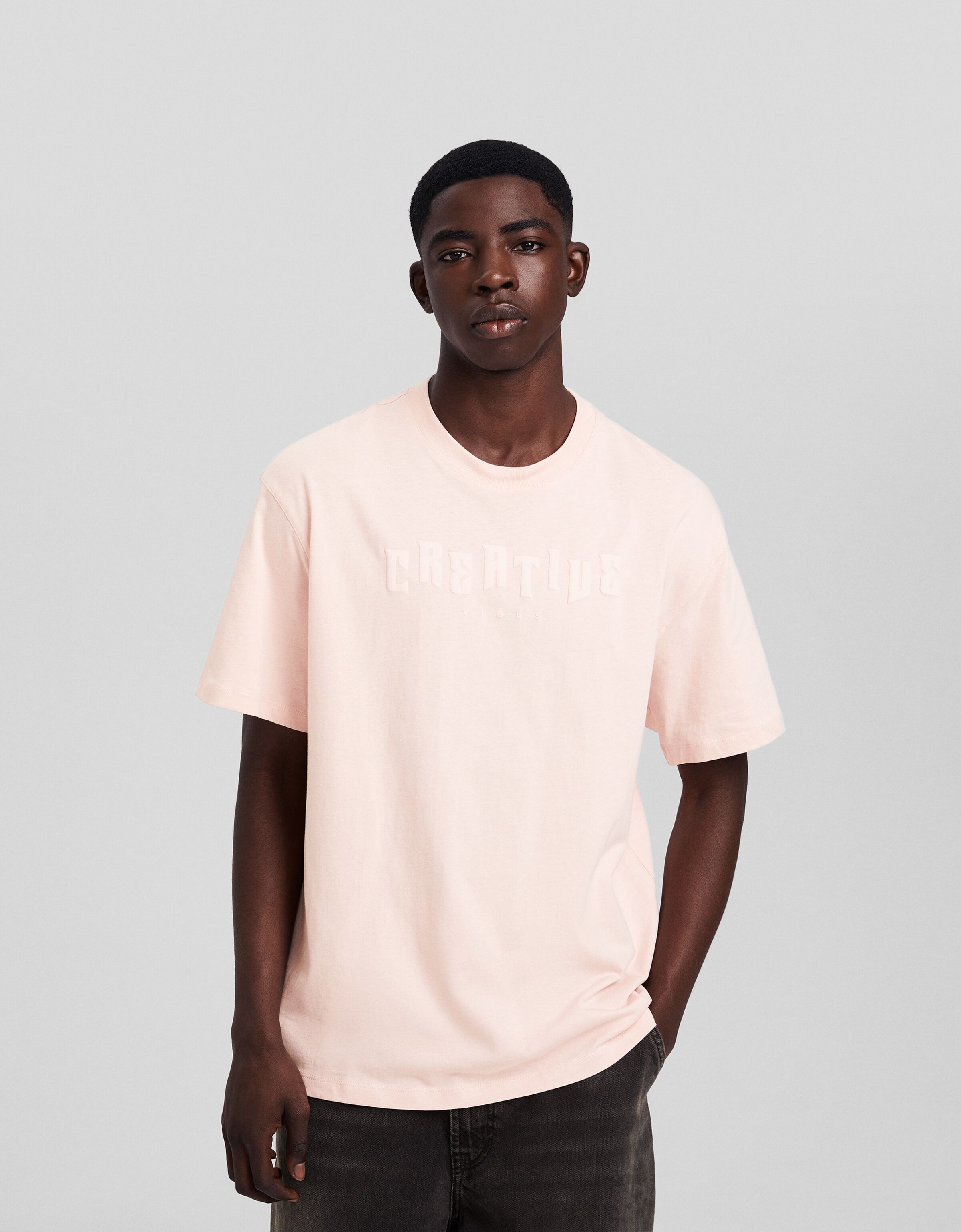 Camiseta manga corta boxy fit print