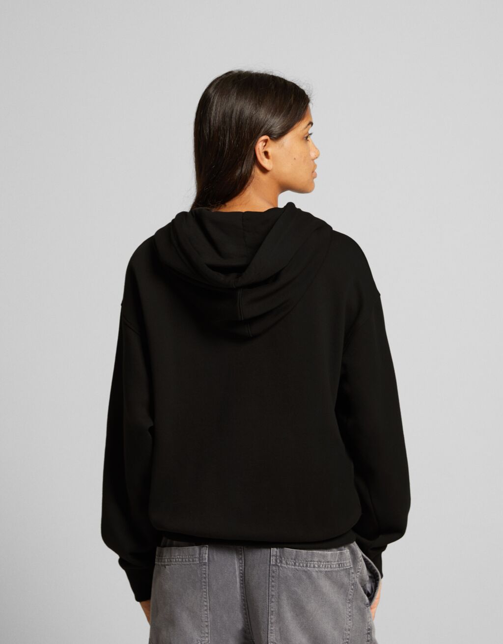 Sudadera cremallera capucha oversize