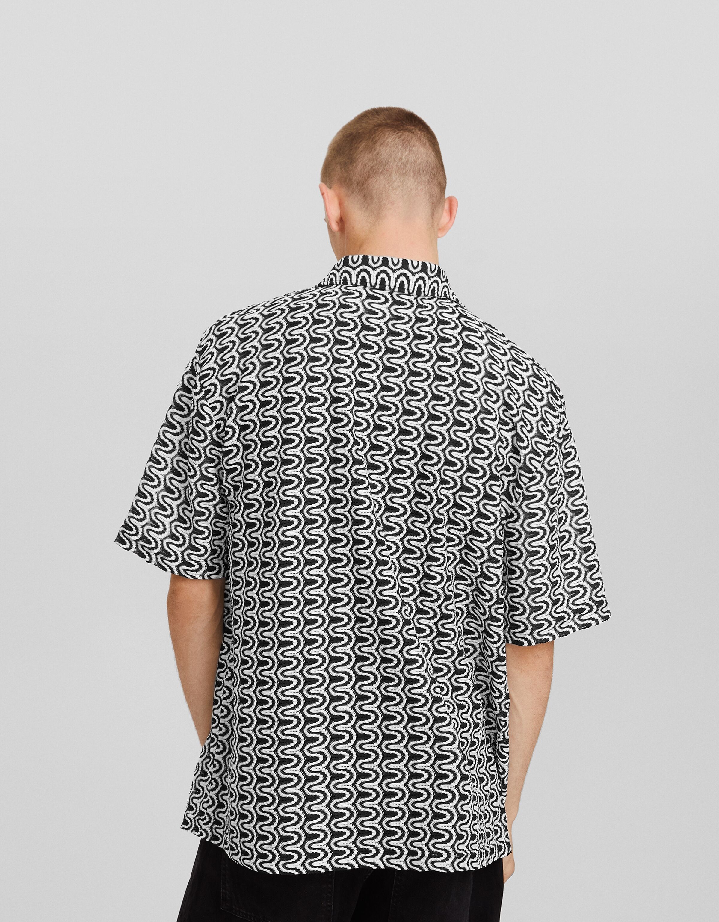 Camisa manga corta estructura punto