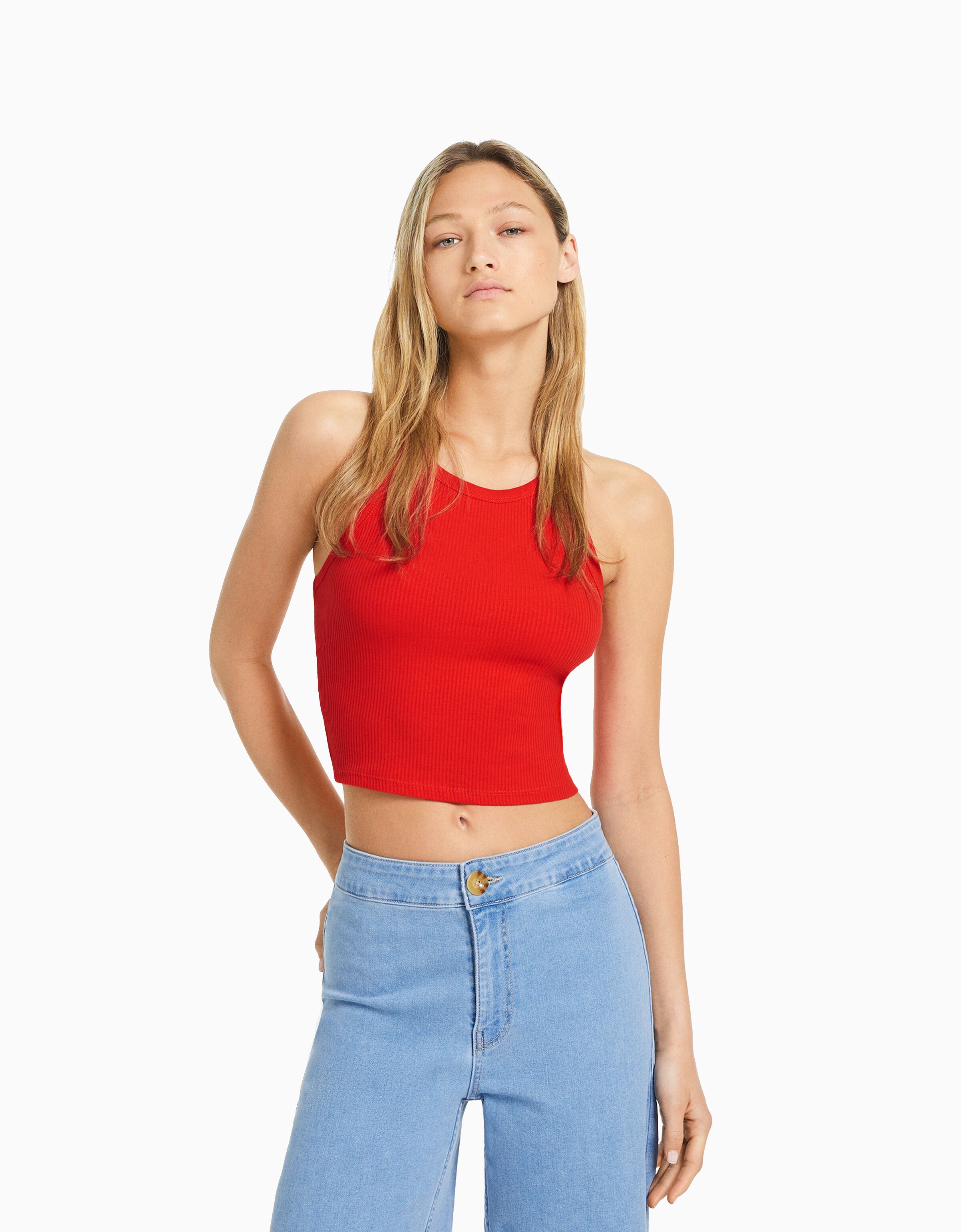 Camiseta sin mangas rib