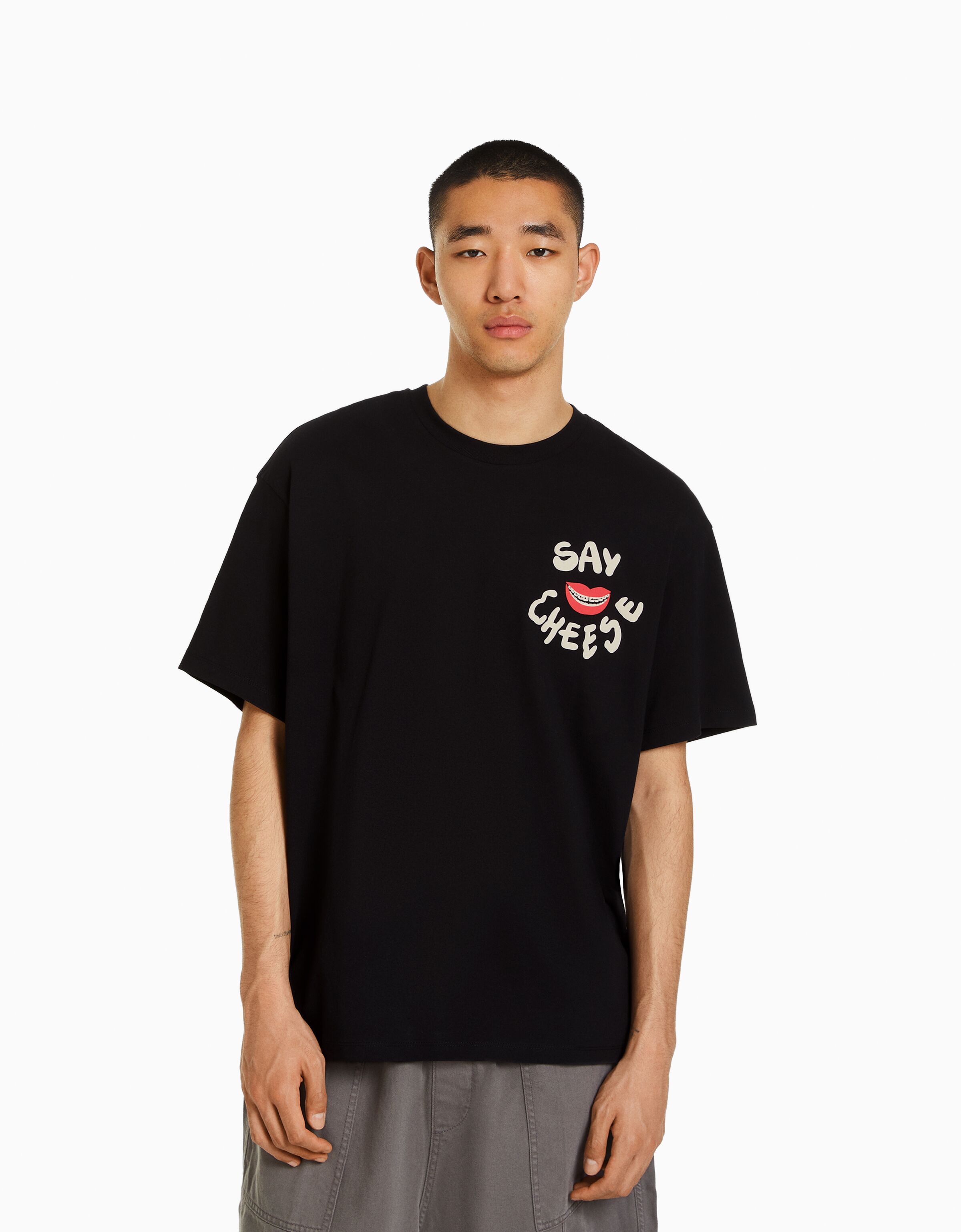 Camiseta manga corta boxy fit print