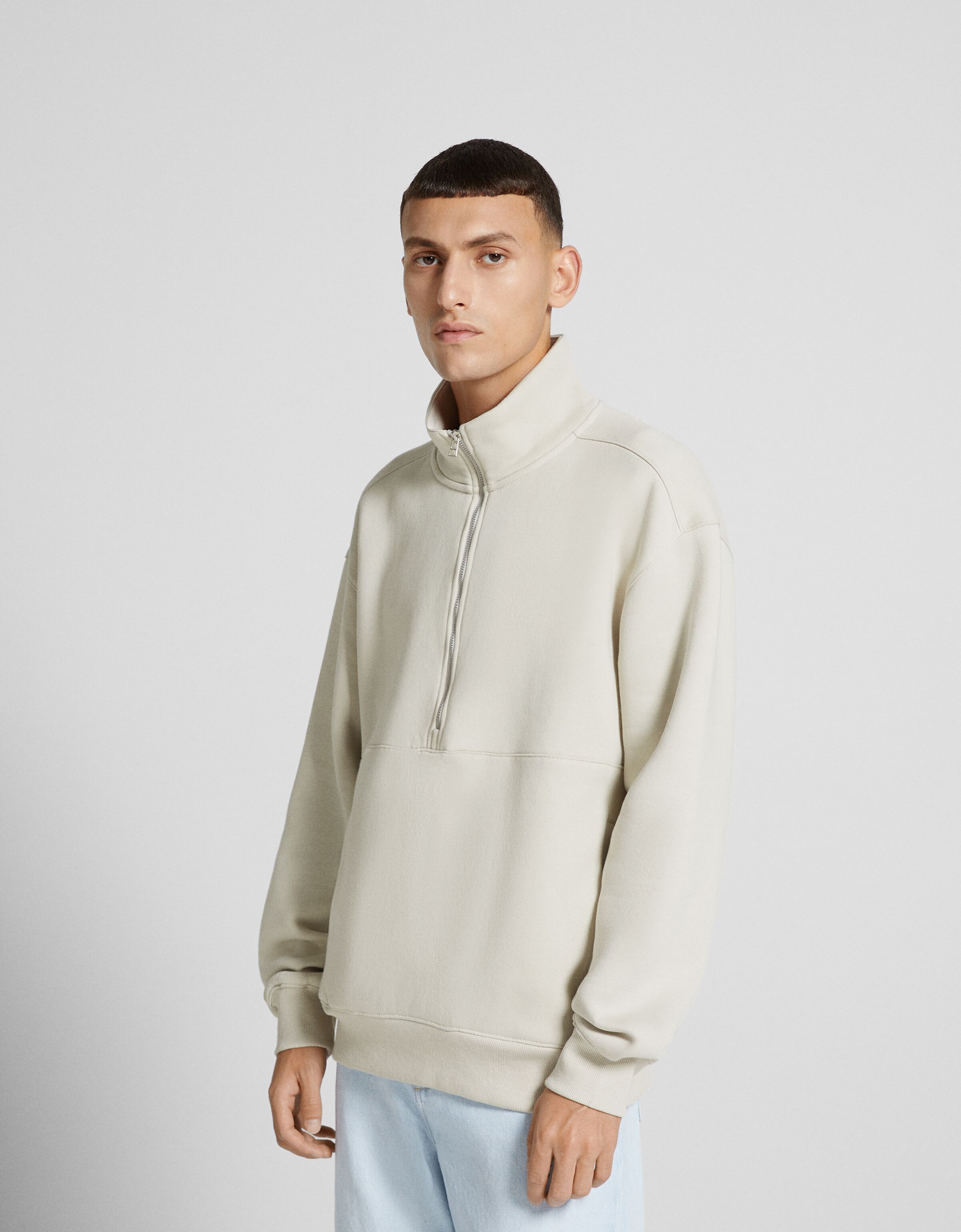 Sudadera cuello subido cremallera
