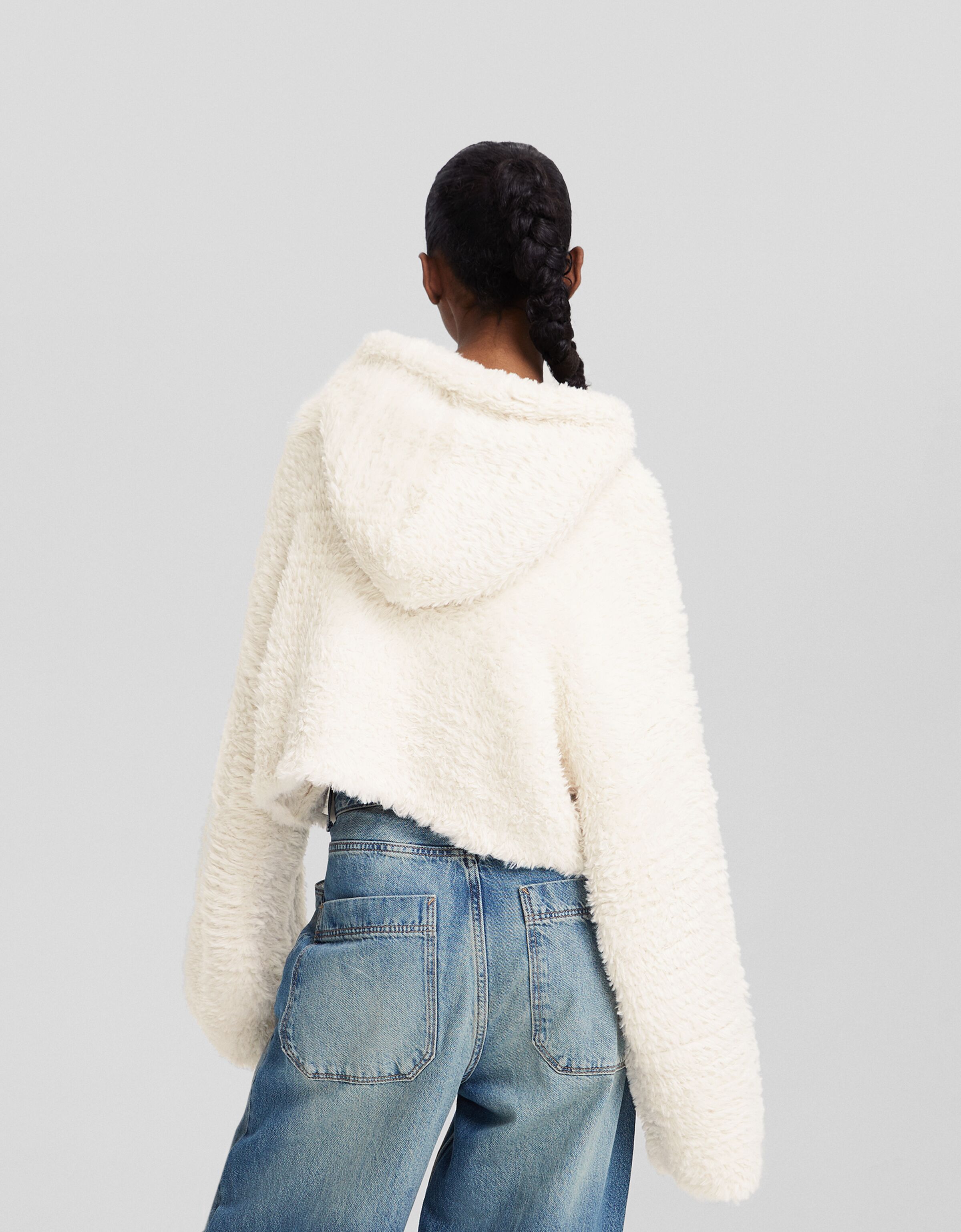 Jersey capucha efecto pelo