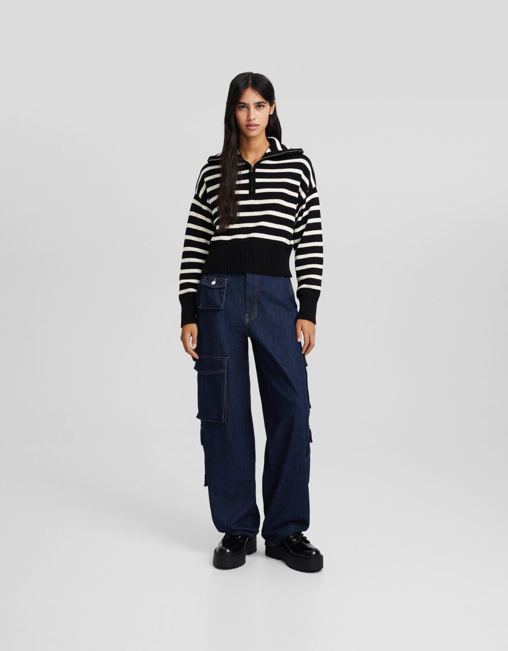 Jersey cremallera rayas