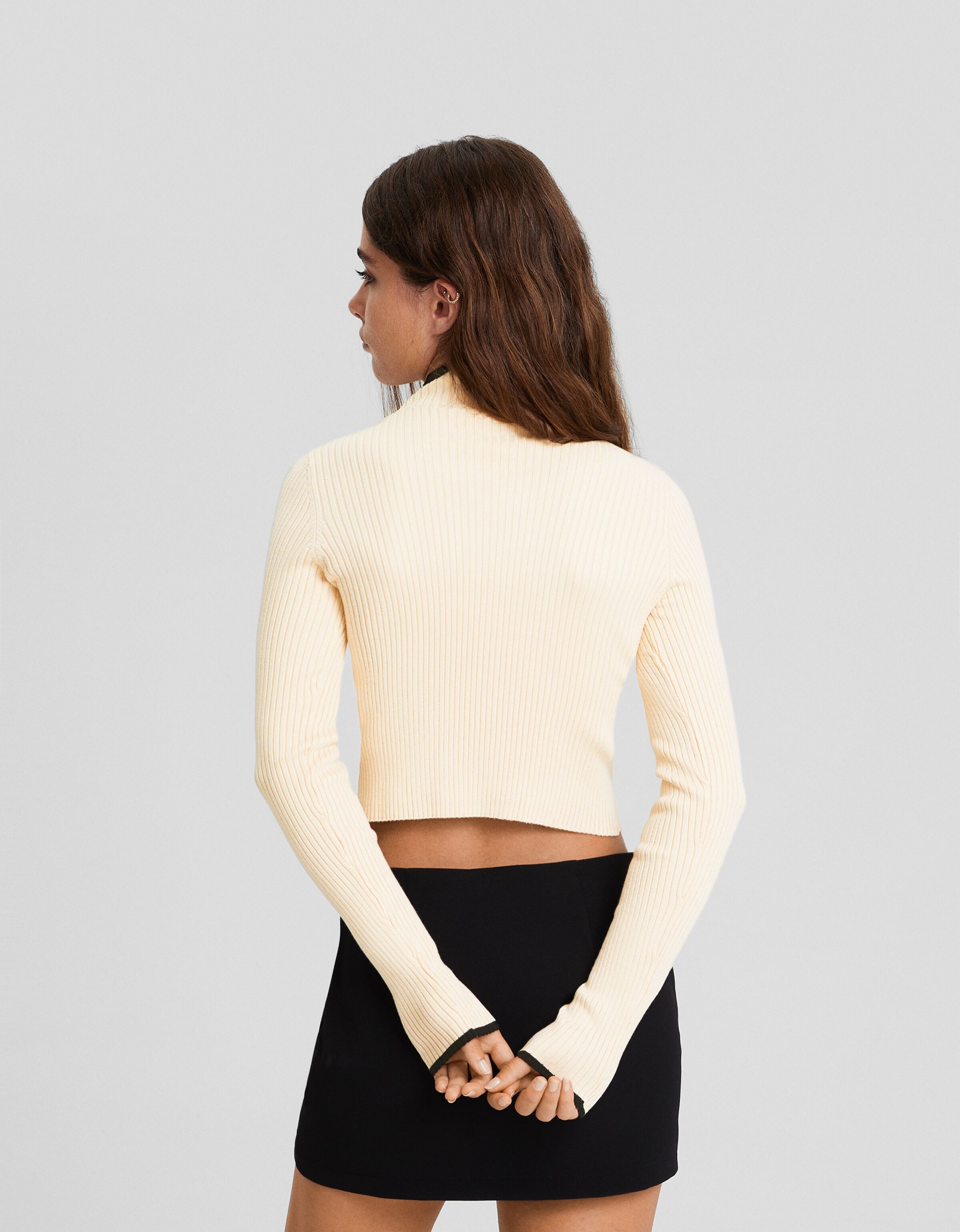 Jersey cuello subido rib