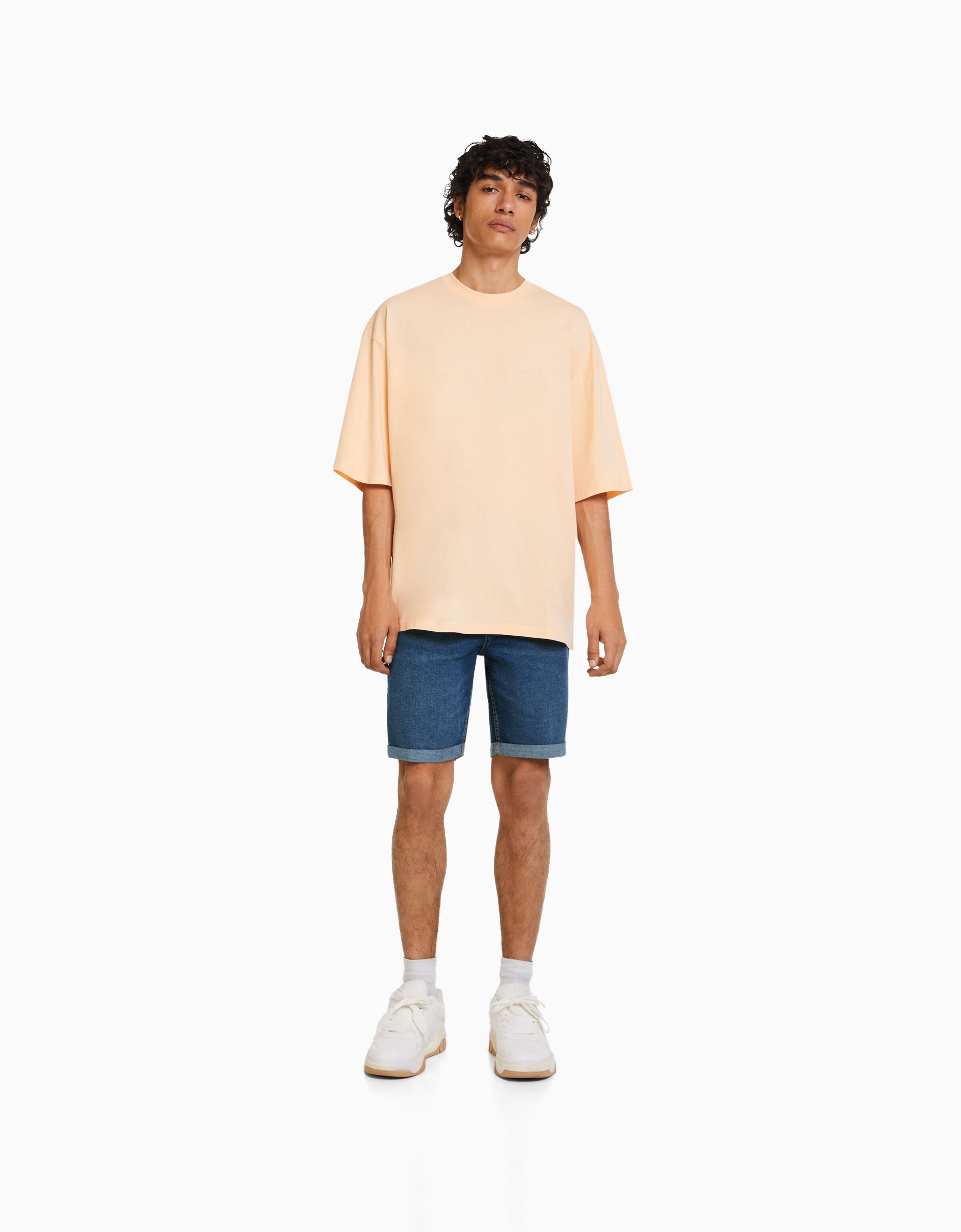 Bermuda denim skinny roll up