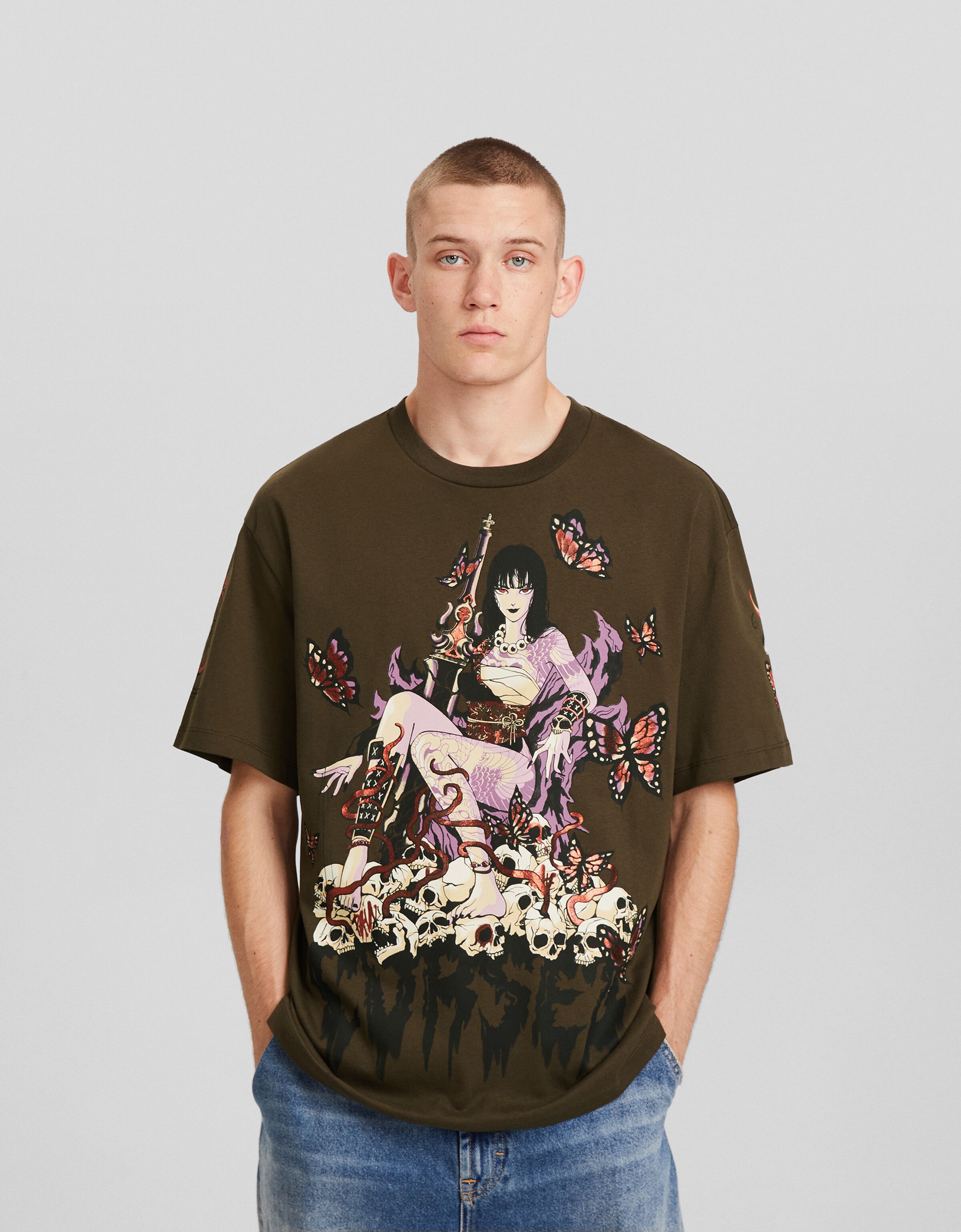 Camiseta manga corta boxy fit print