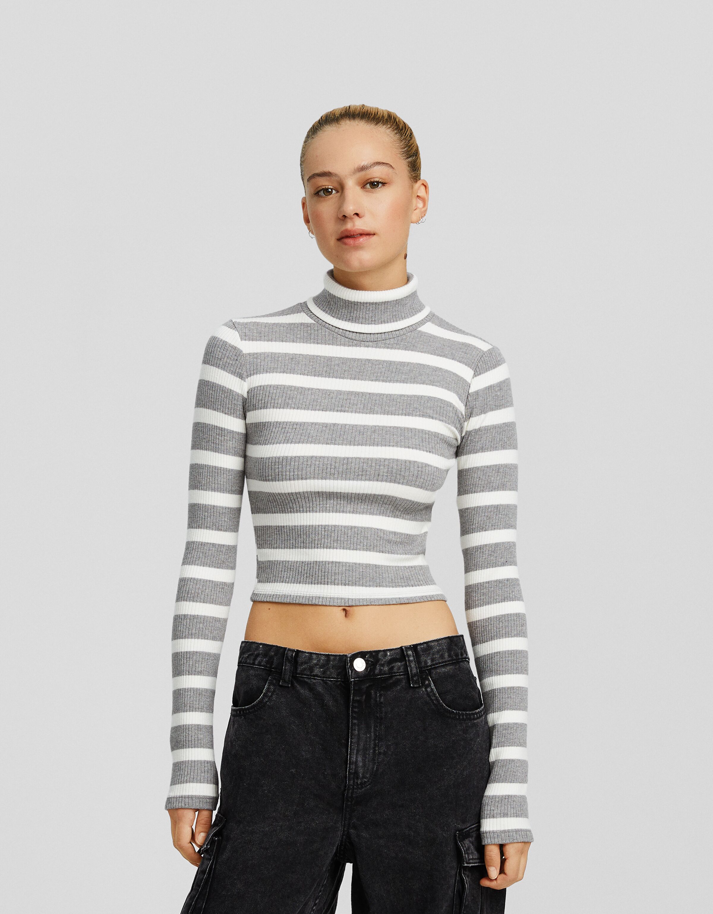 Jersey cuello subido rayas