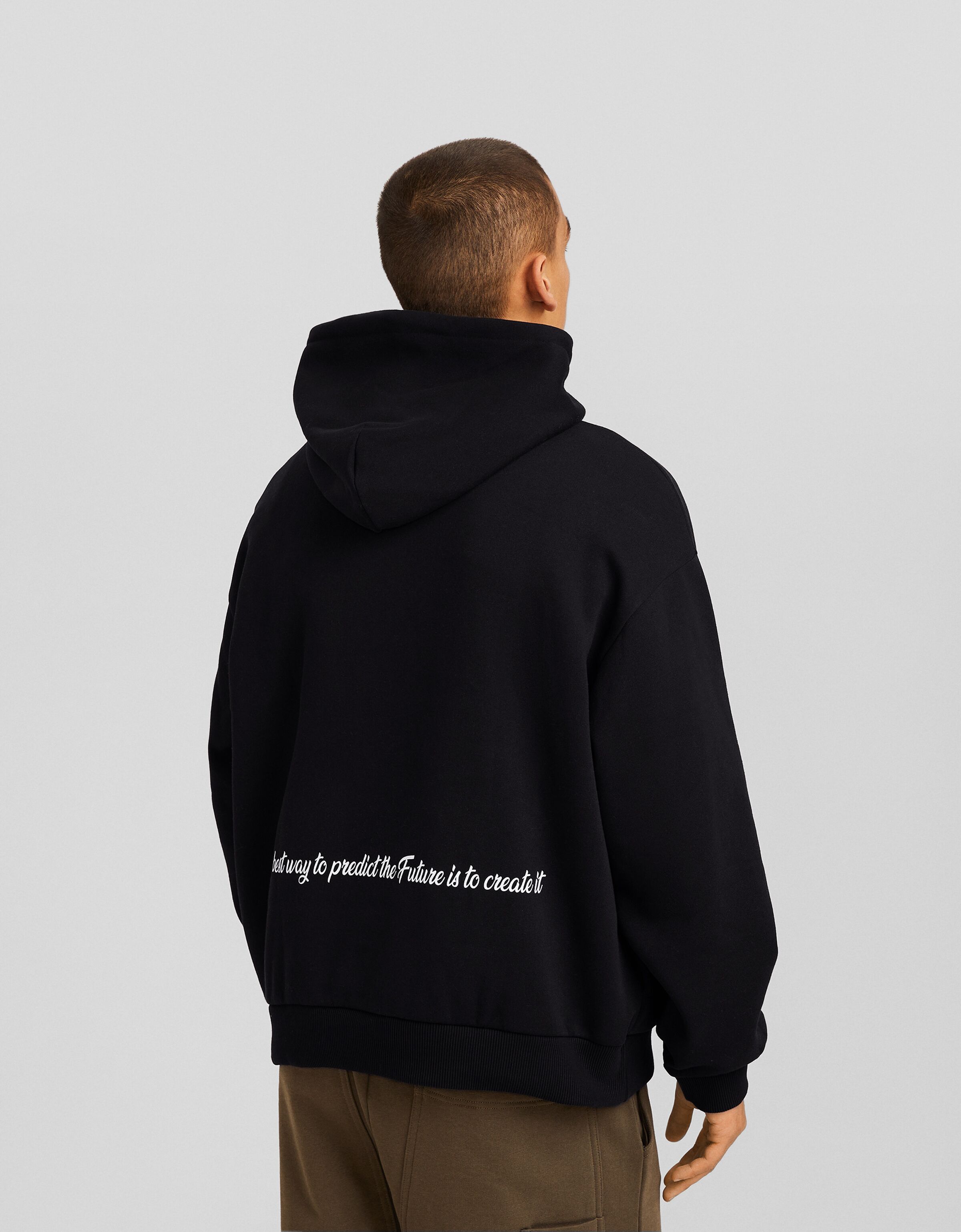 Sudadera capucha boxy fit print