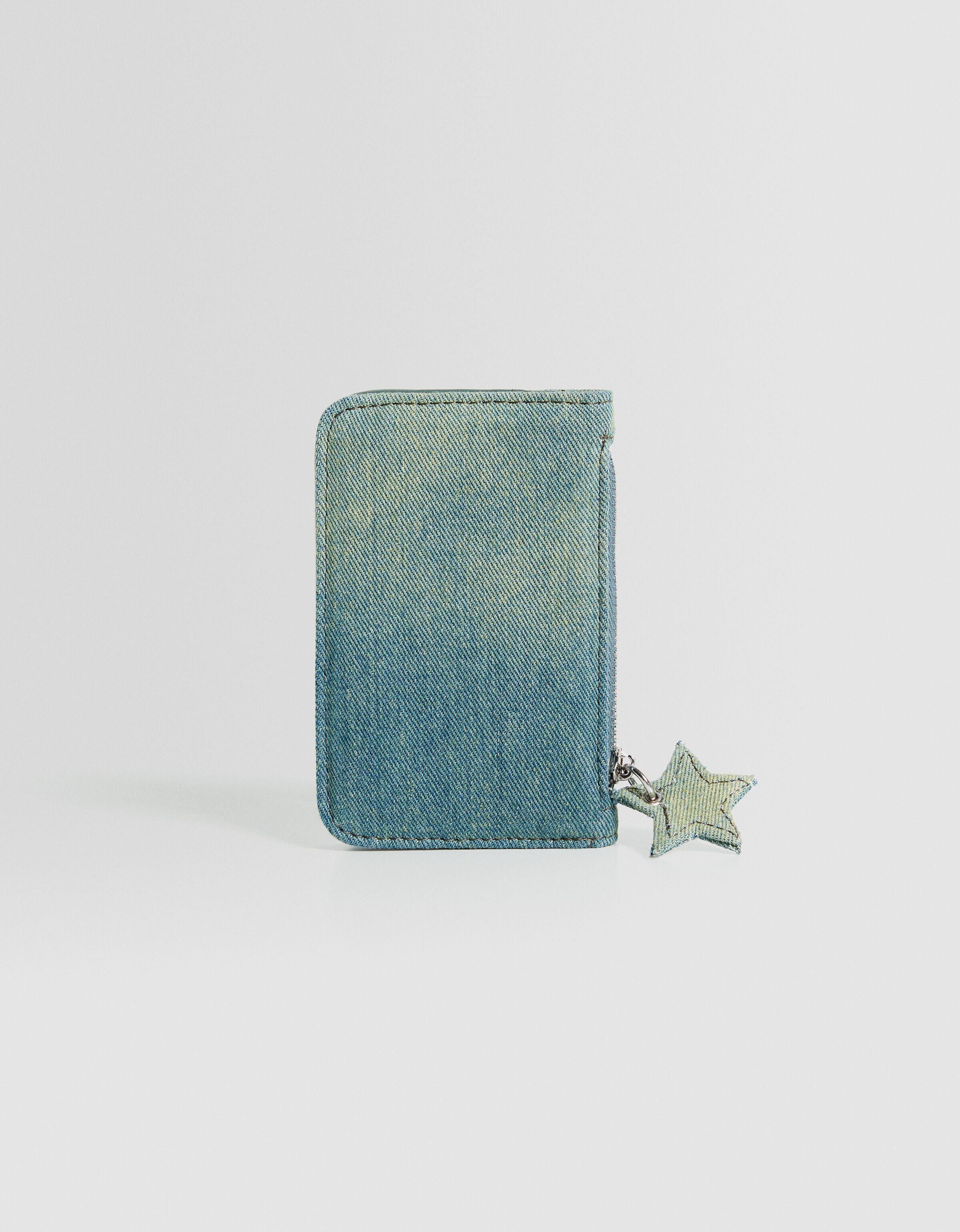 Monedero denim strass
