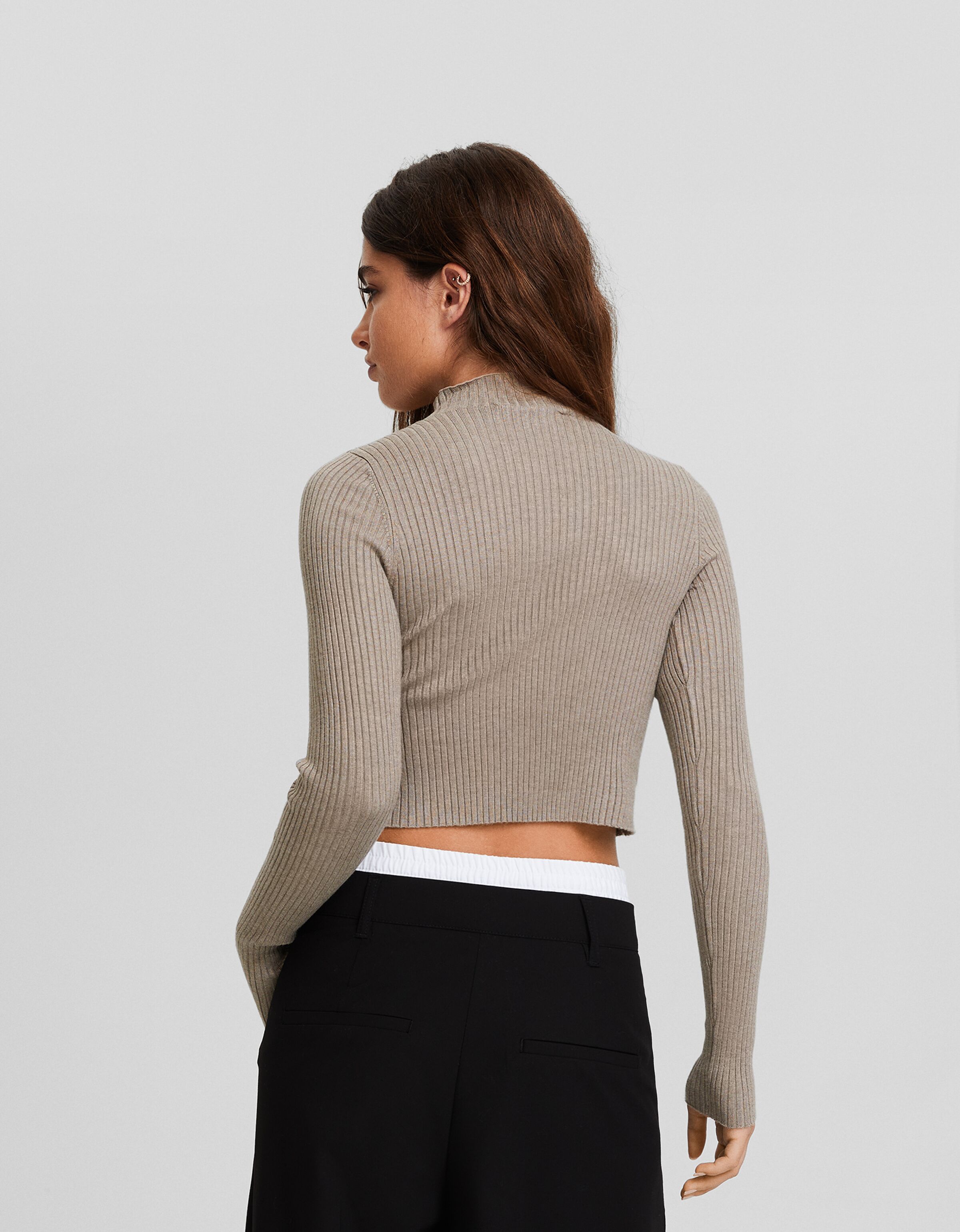 Jersey cuello subido rib