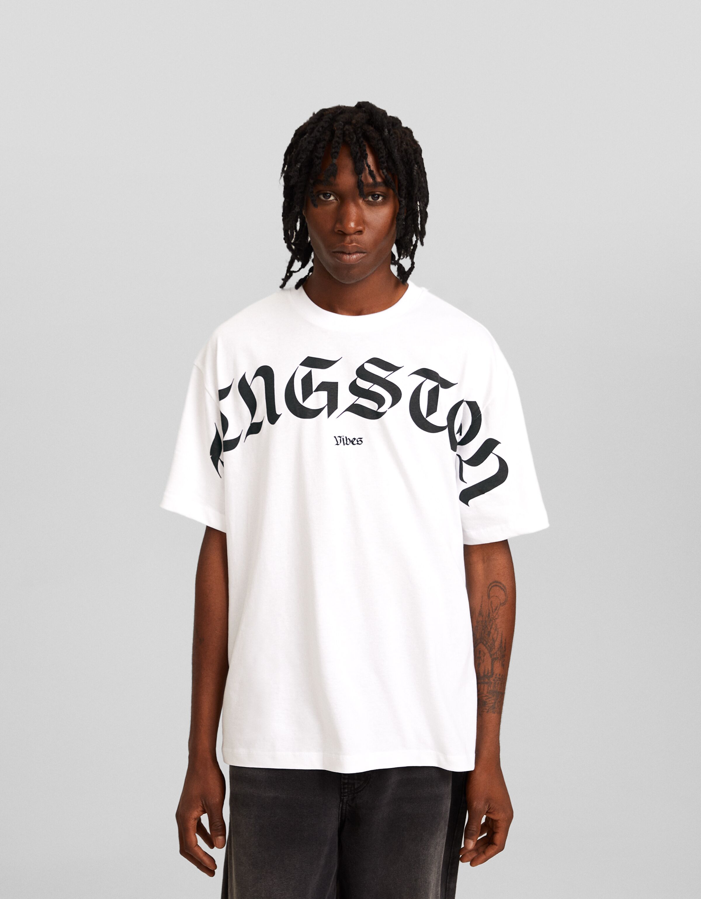 Camiseta manga corta boxy fit print