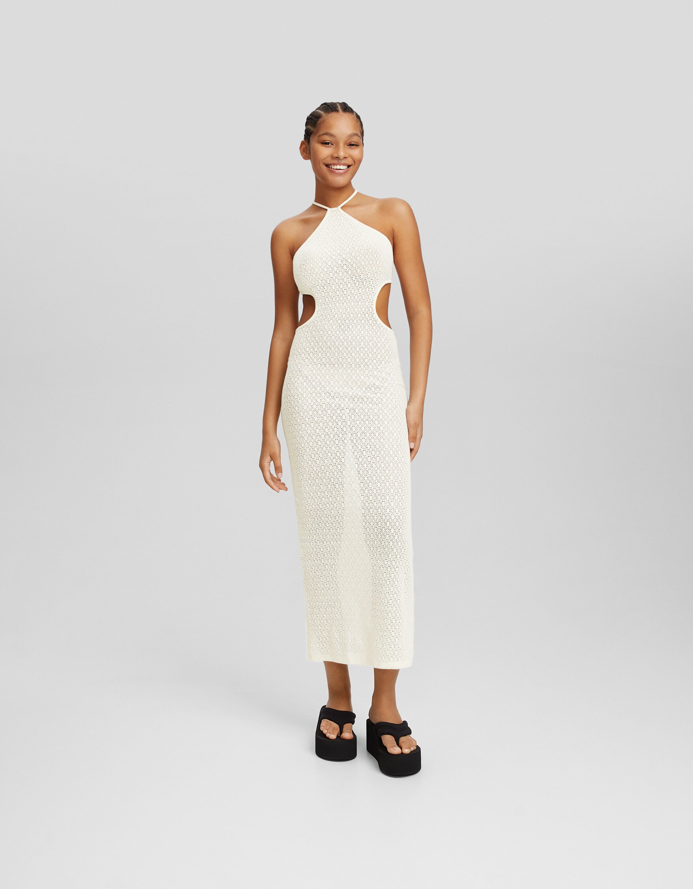 Vestido largo tirantes rústico