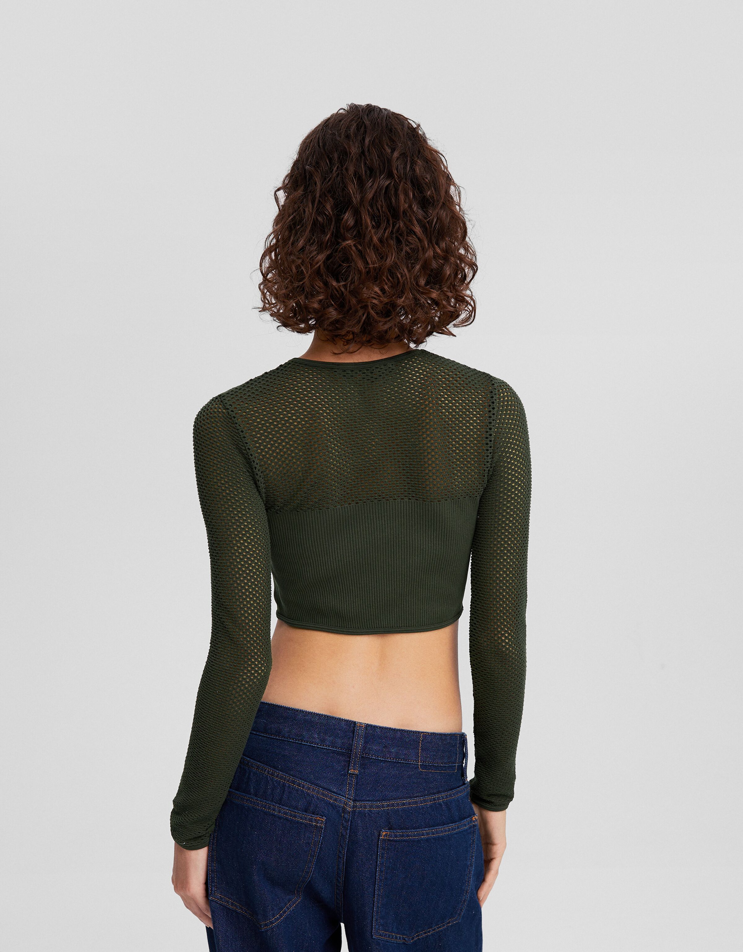 Camiseta corsé manga larga seamless red