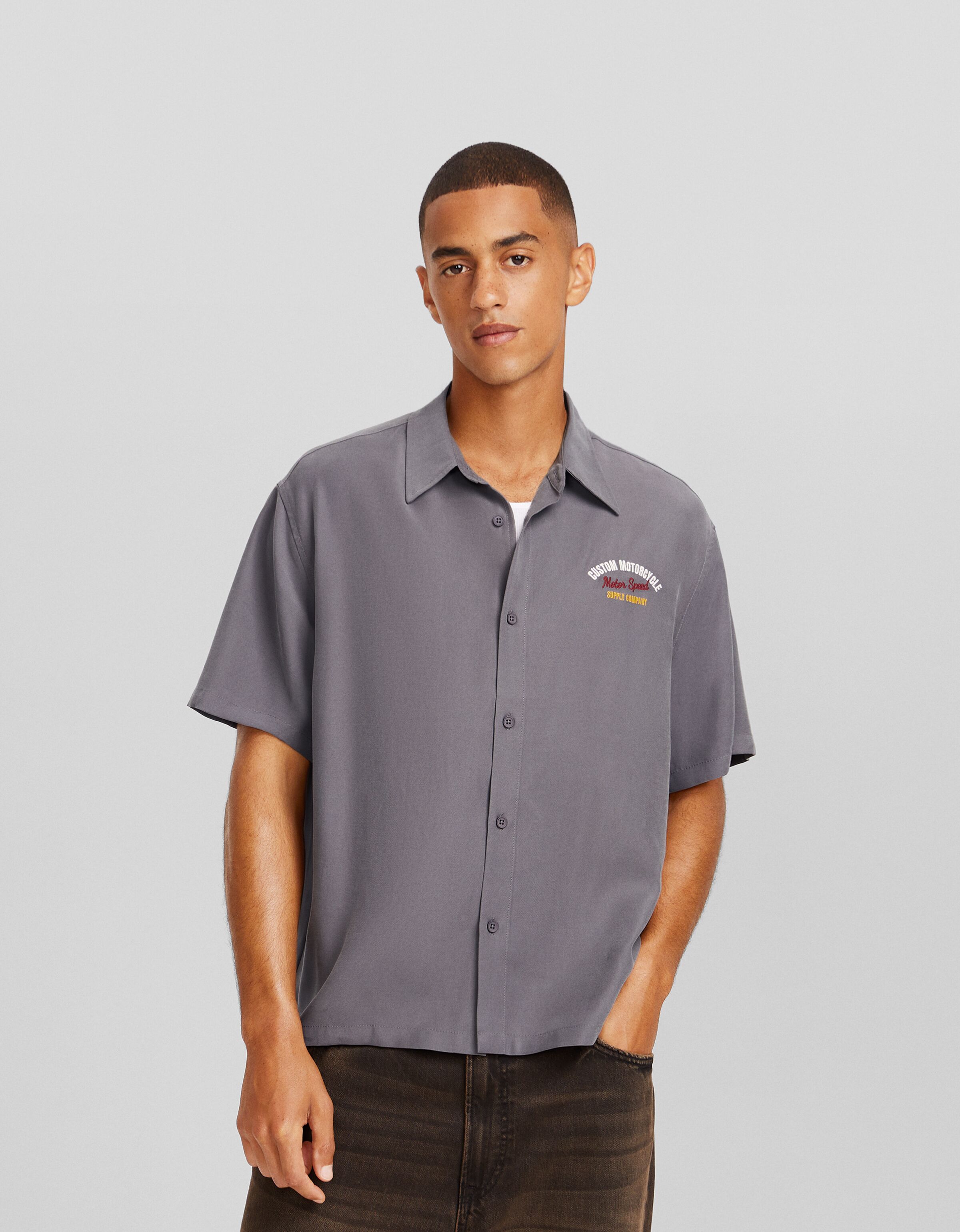 Camisa manga corta bordado