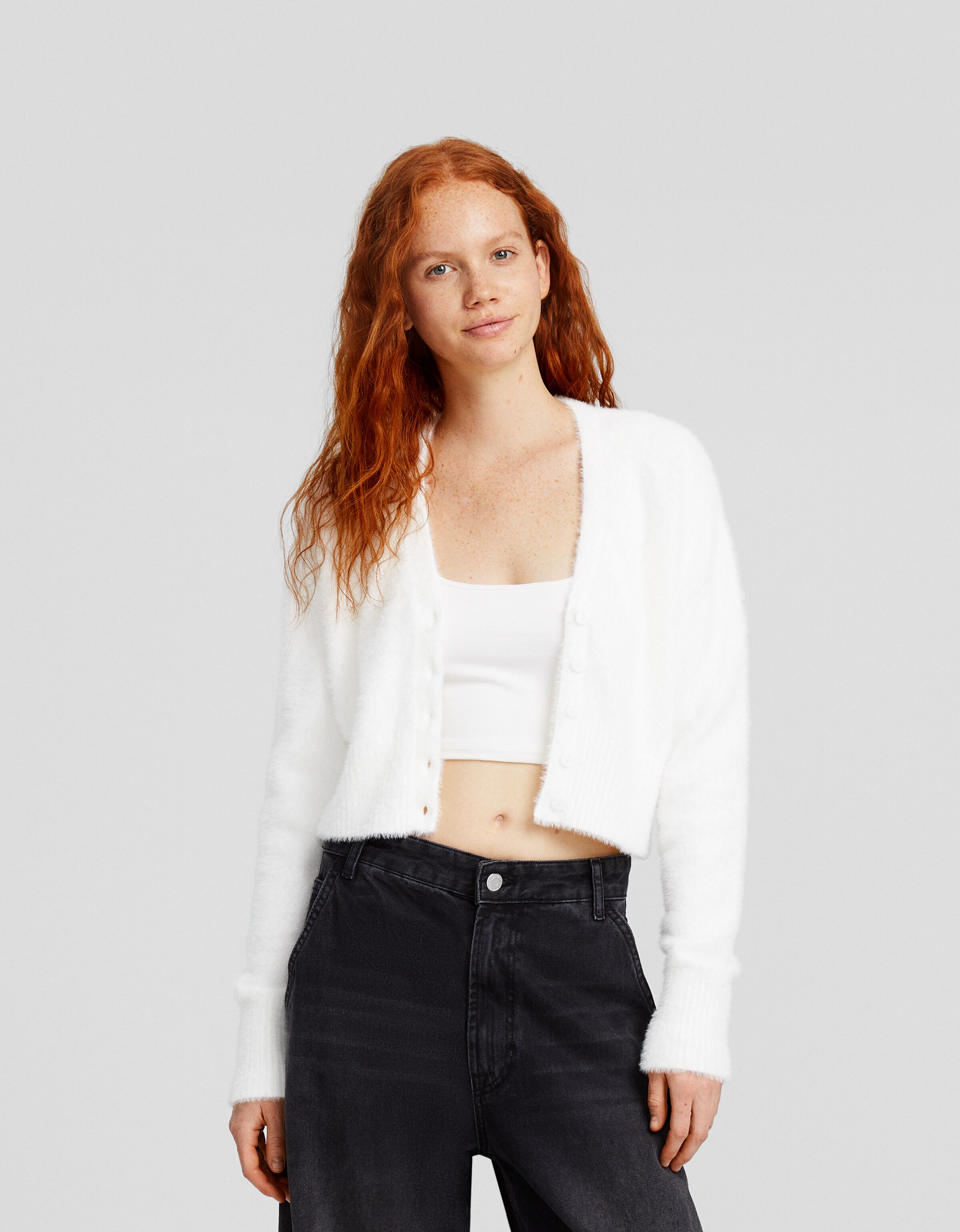 Cárdigan efecto pelo