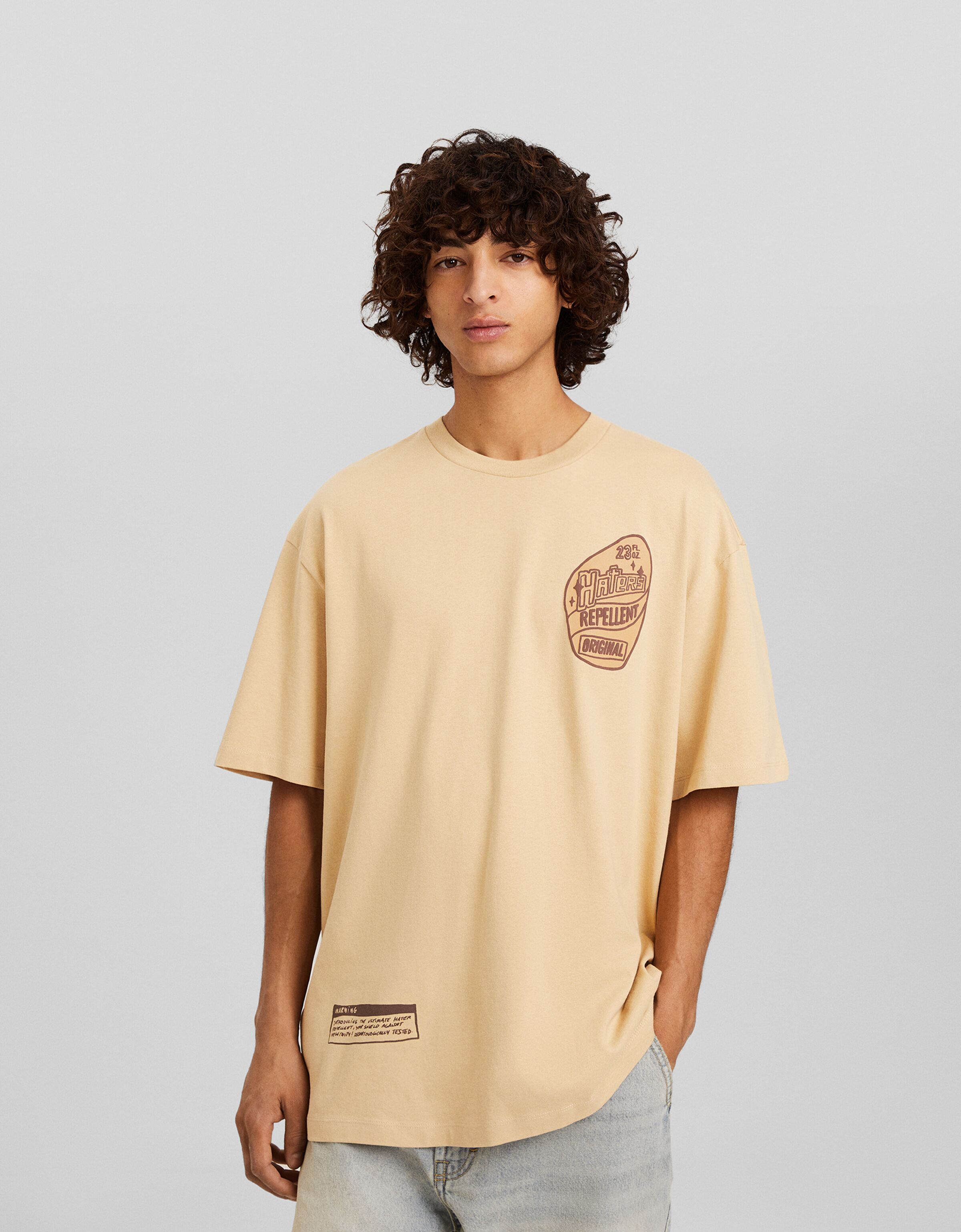 Camiseta manga corta boxy fit print