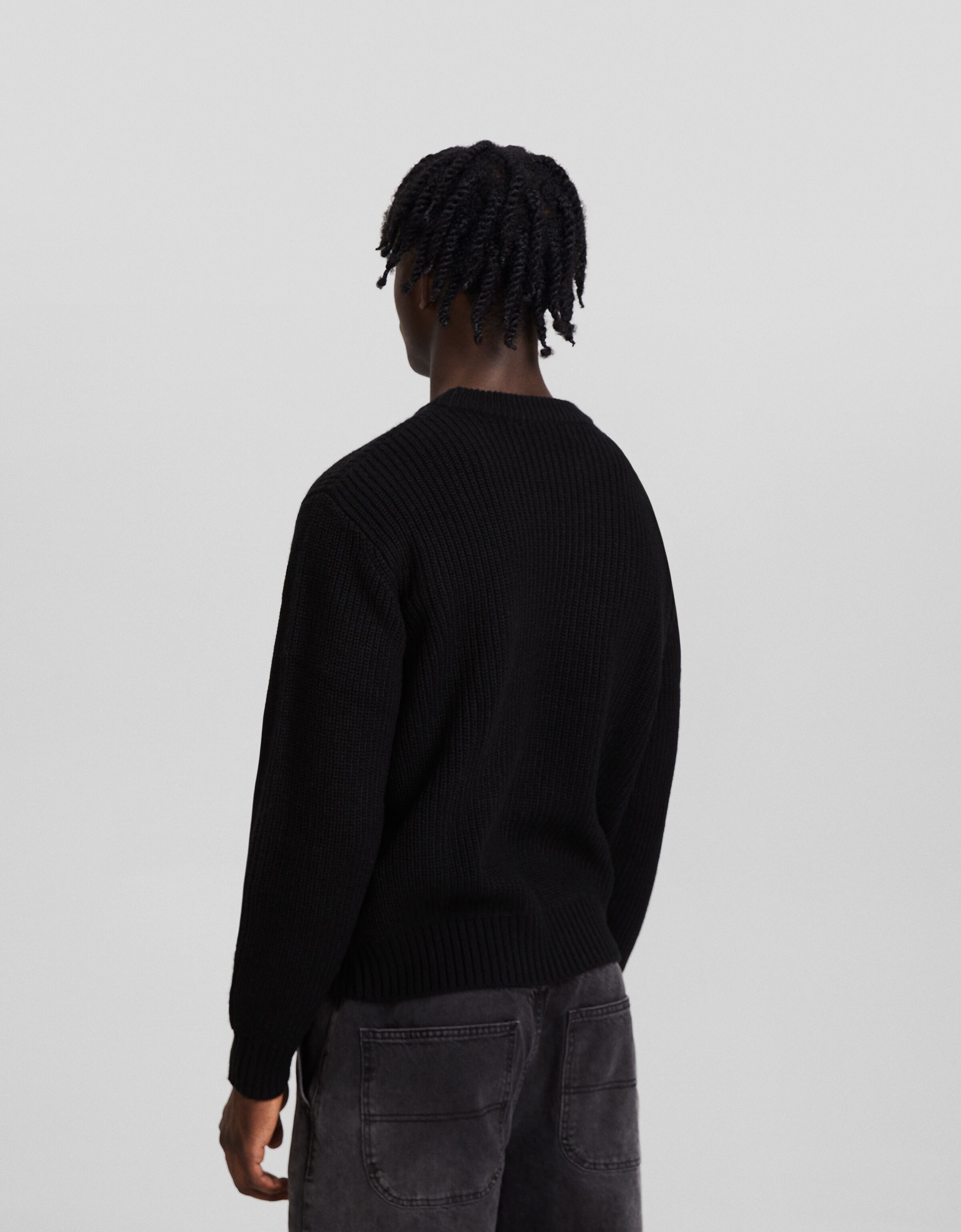 Jersey cuello redondo estructura con lana