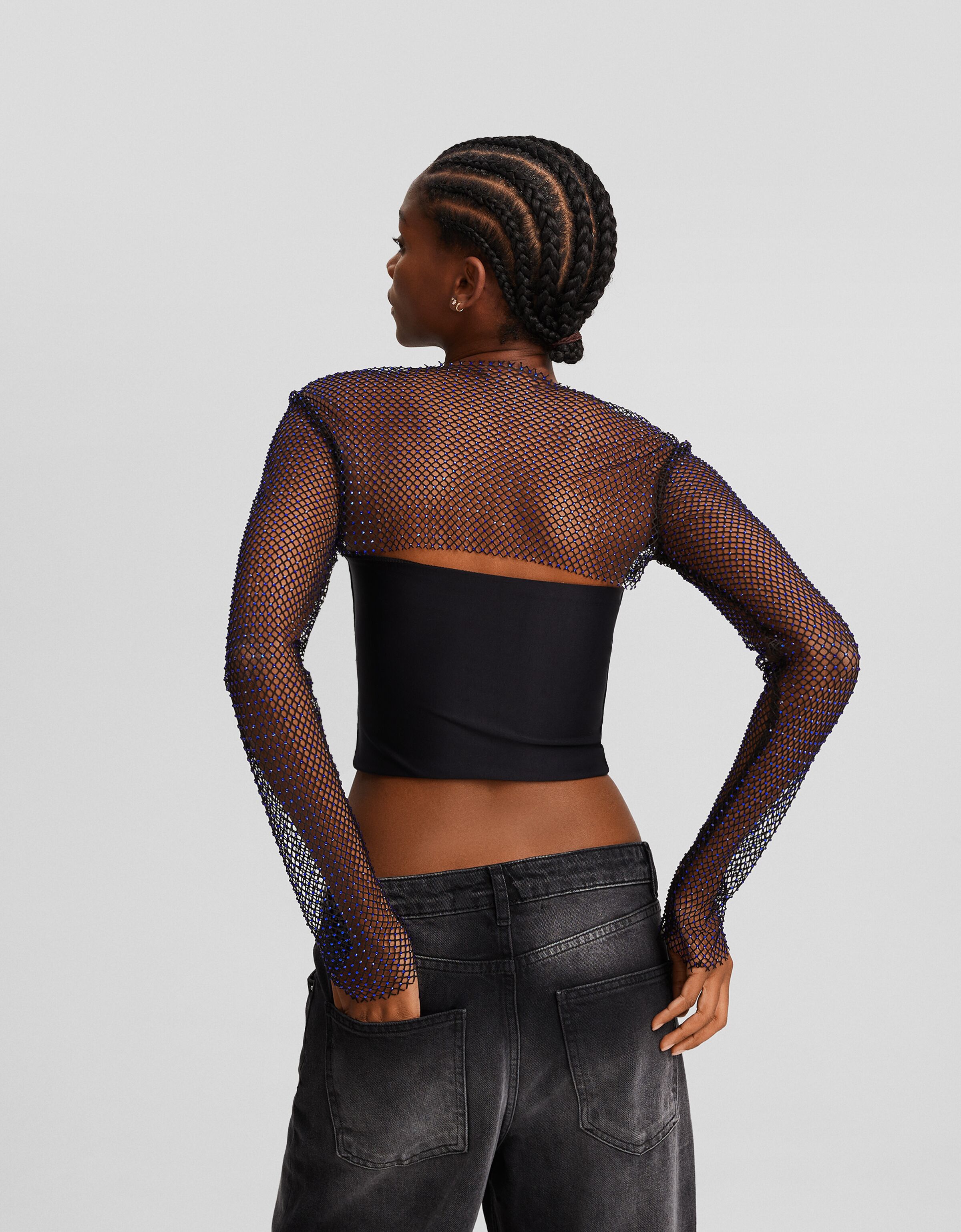 Camiseta manga larga red strass