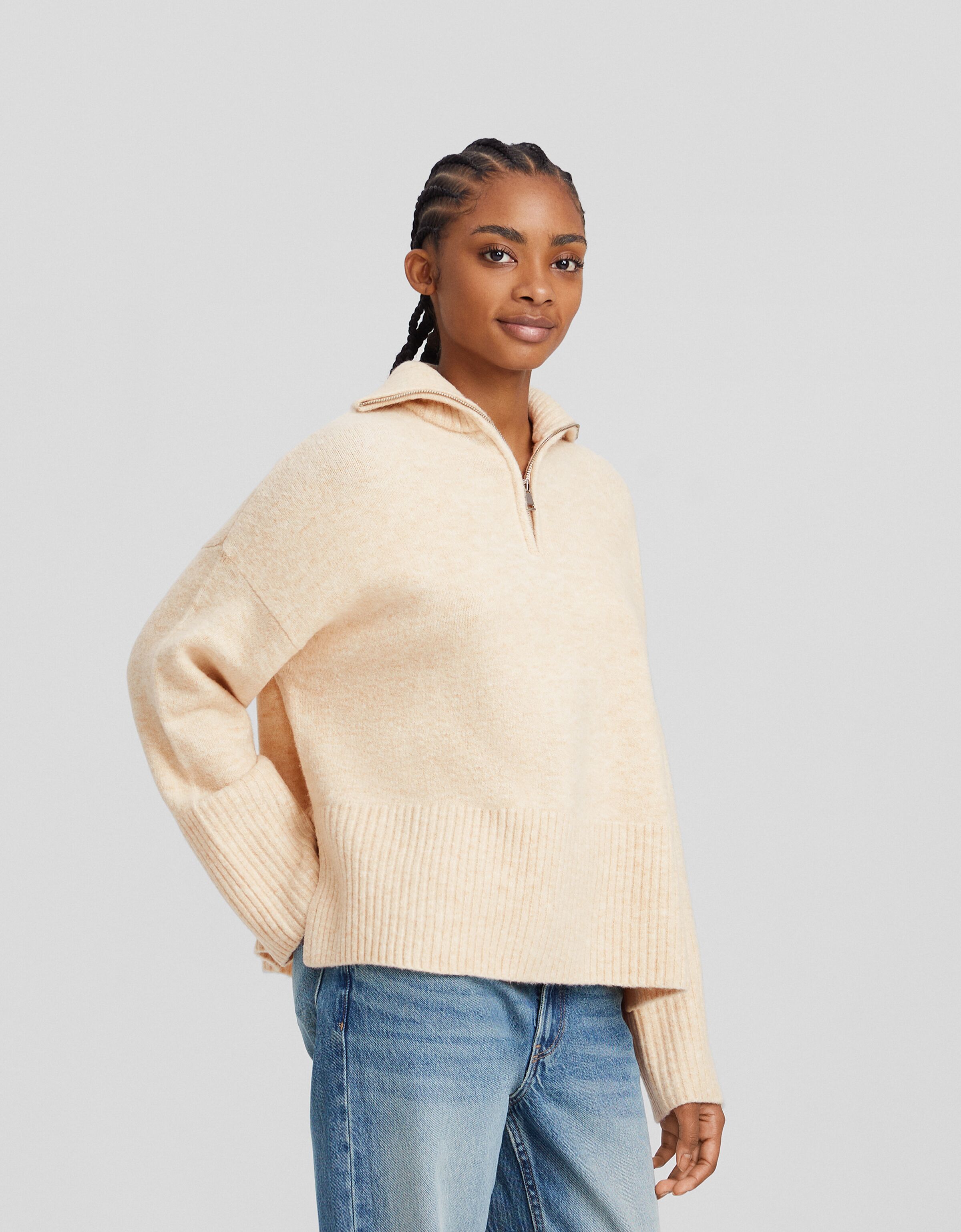 Jersey cuello subido cremallera