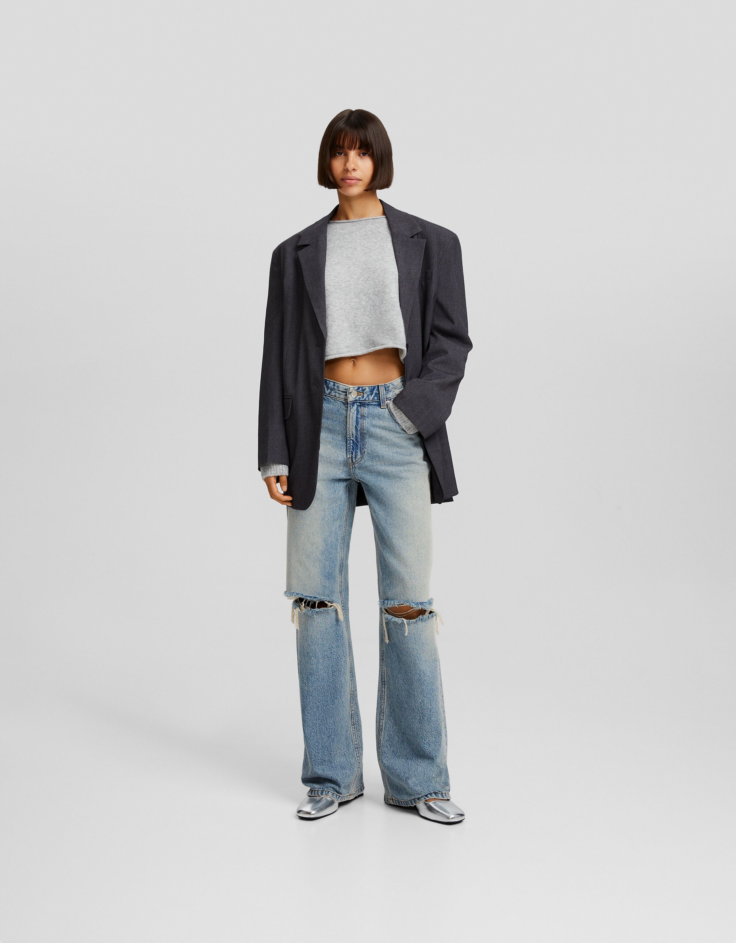 Jeans 90's wide leg rotos