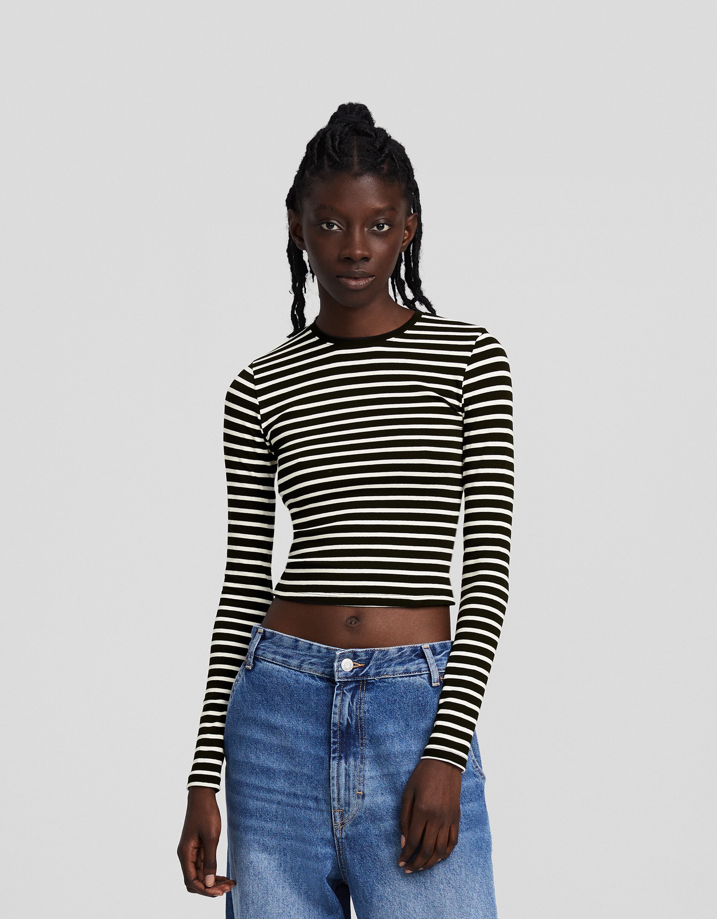 Camiseta manga larga cuello redondo