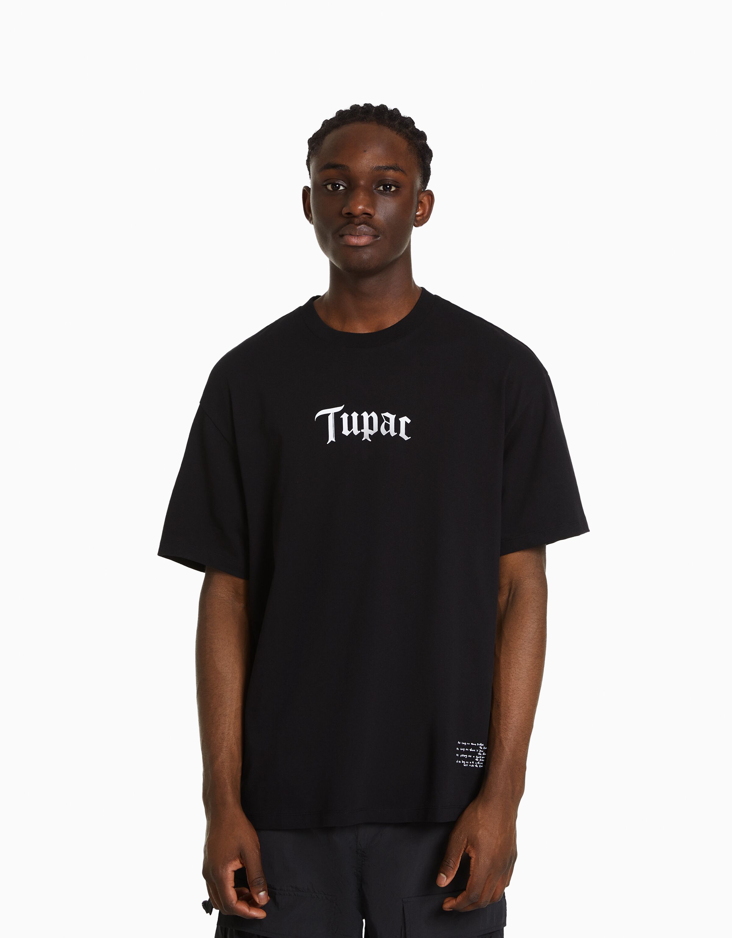 Camiseta Tupac manga corta boxy fit print