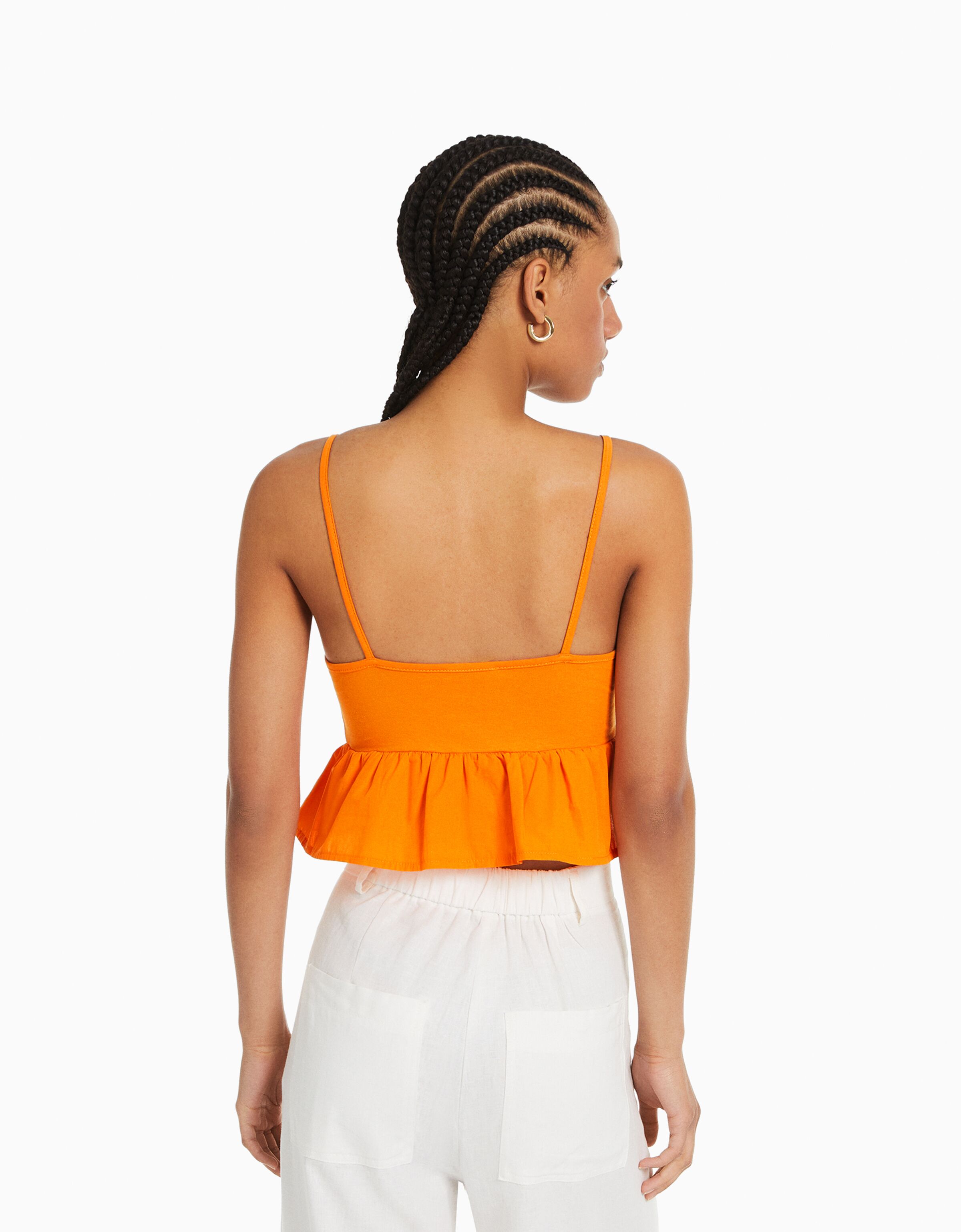 Top tirantes cropped peplum