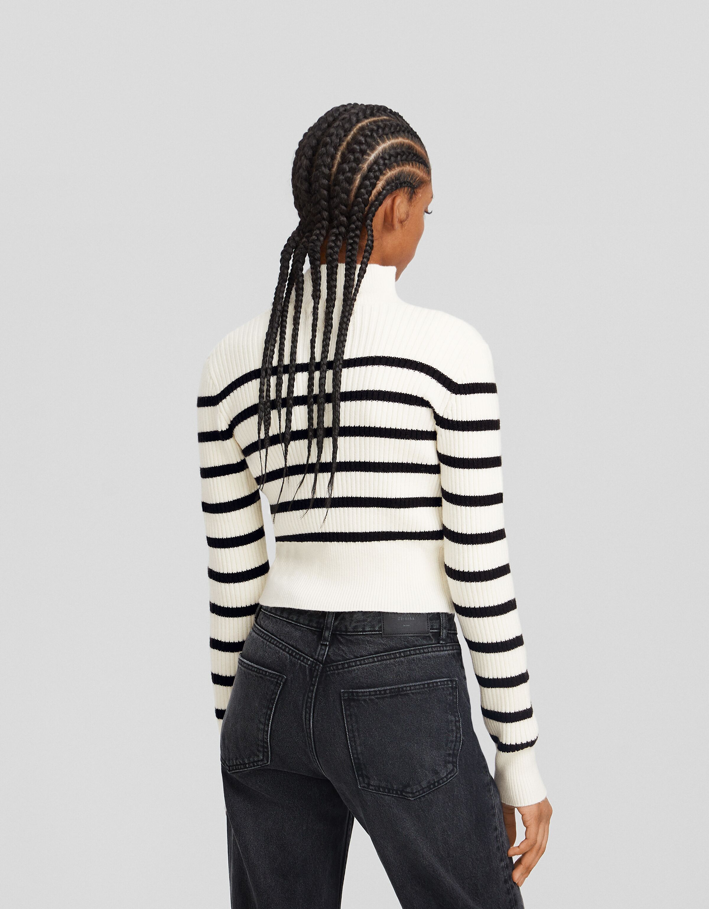 Cárdigan cremallera rayas