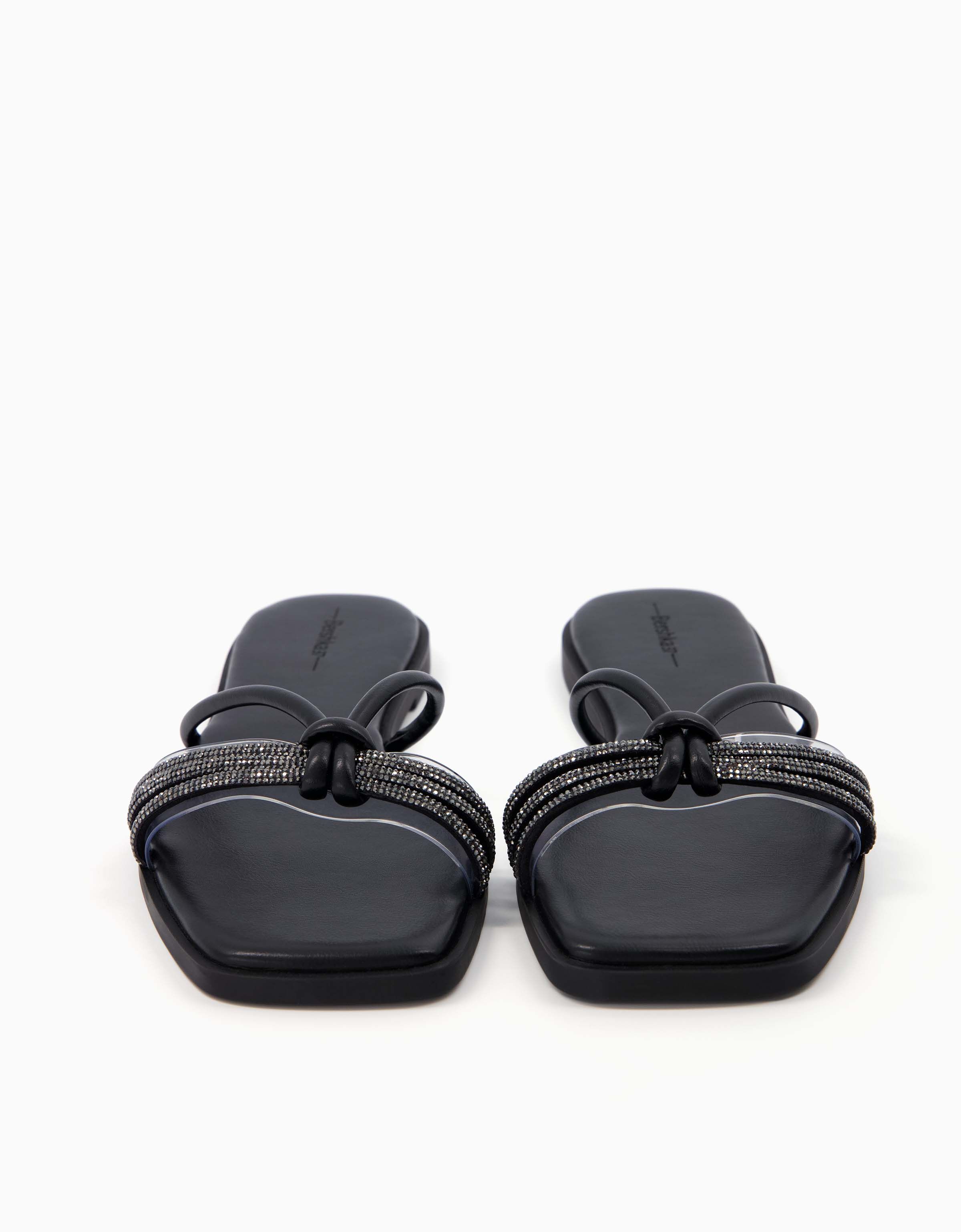 Sandalia plana brillos