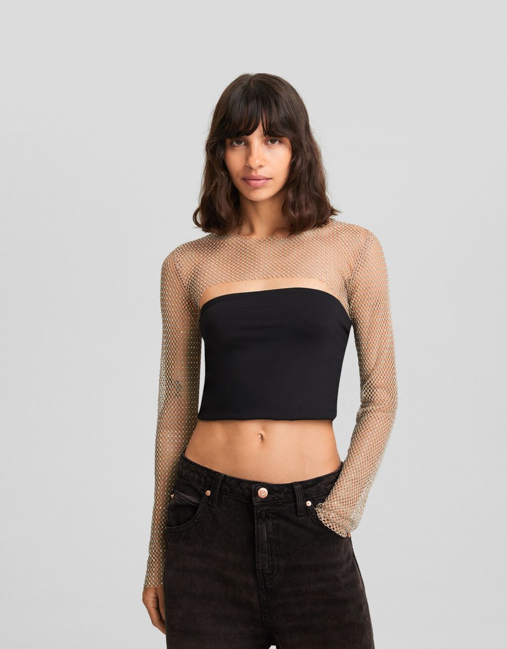 Camiseta manga larga red strass