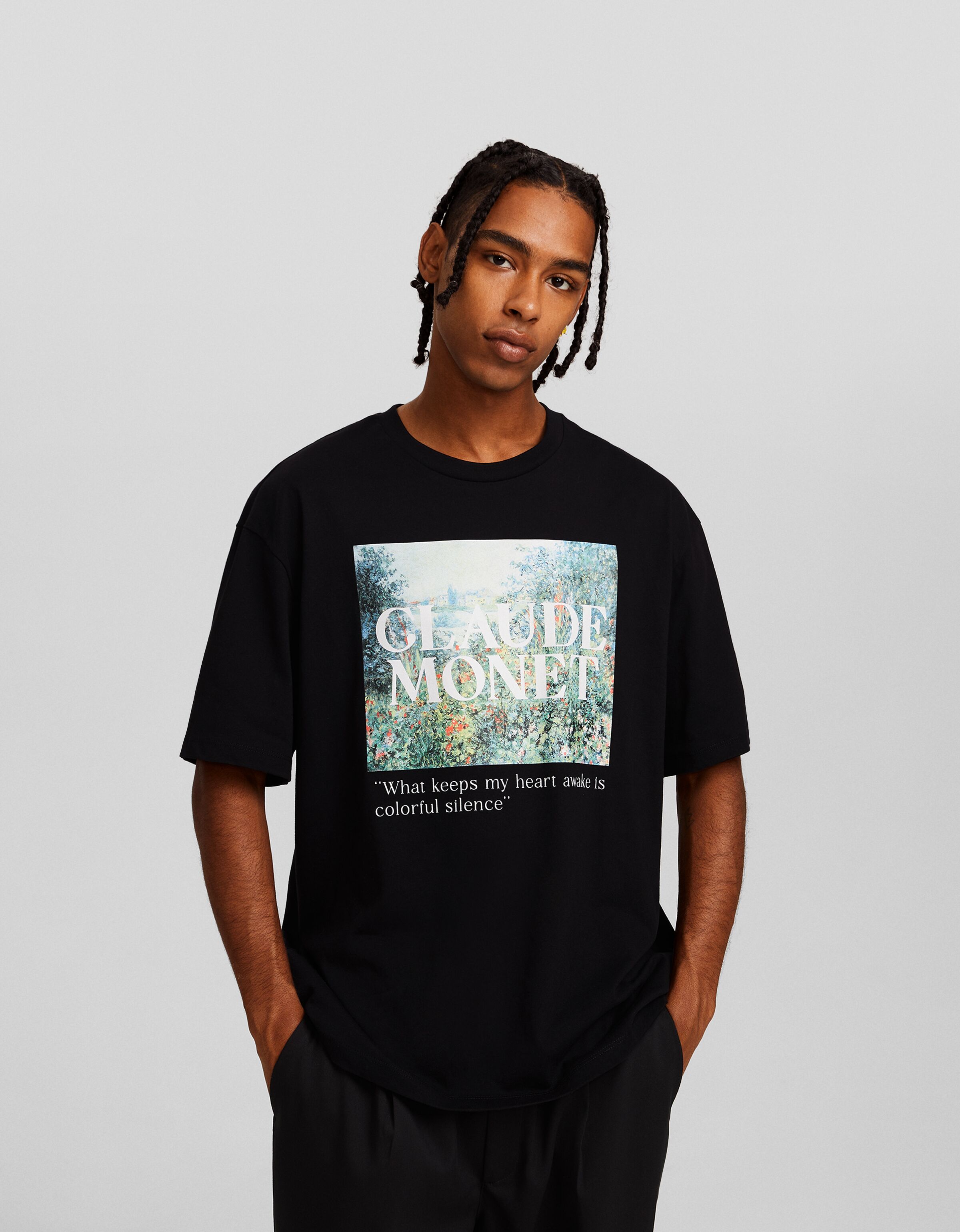 Camiseta Claude Monet manga corta boxy fit print