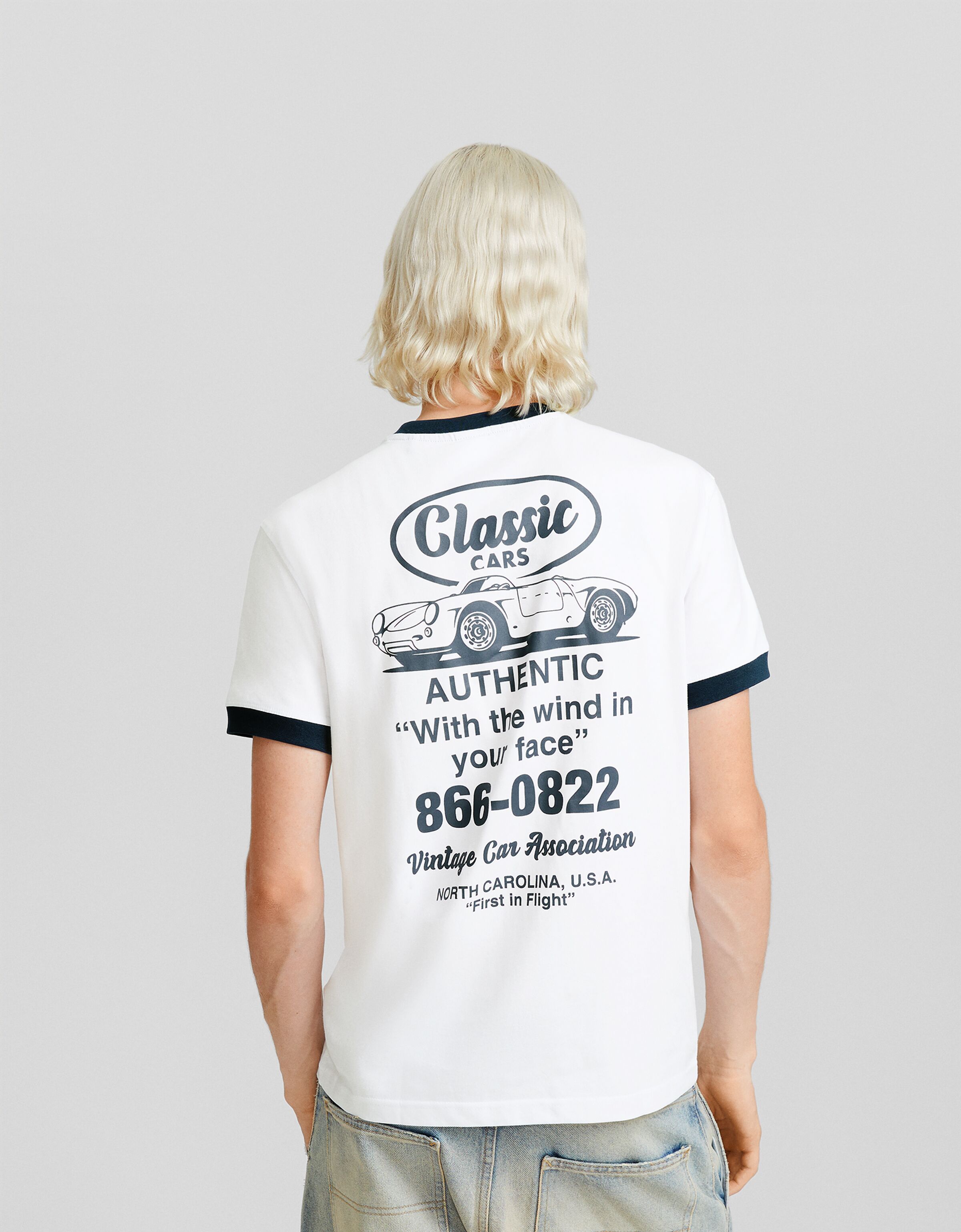 Camiseta manga corta easy fit contraste print