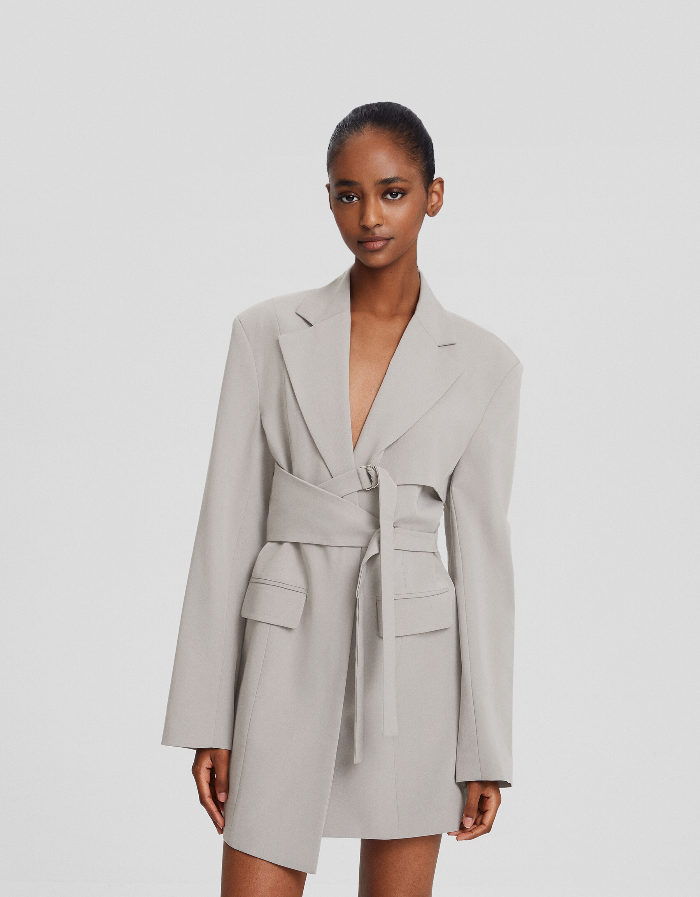 Vestido mini tailoring gabardina