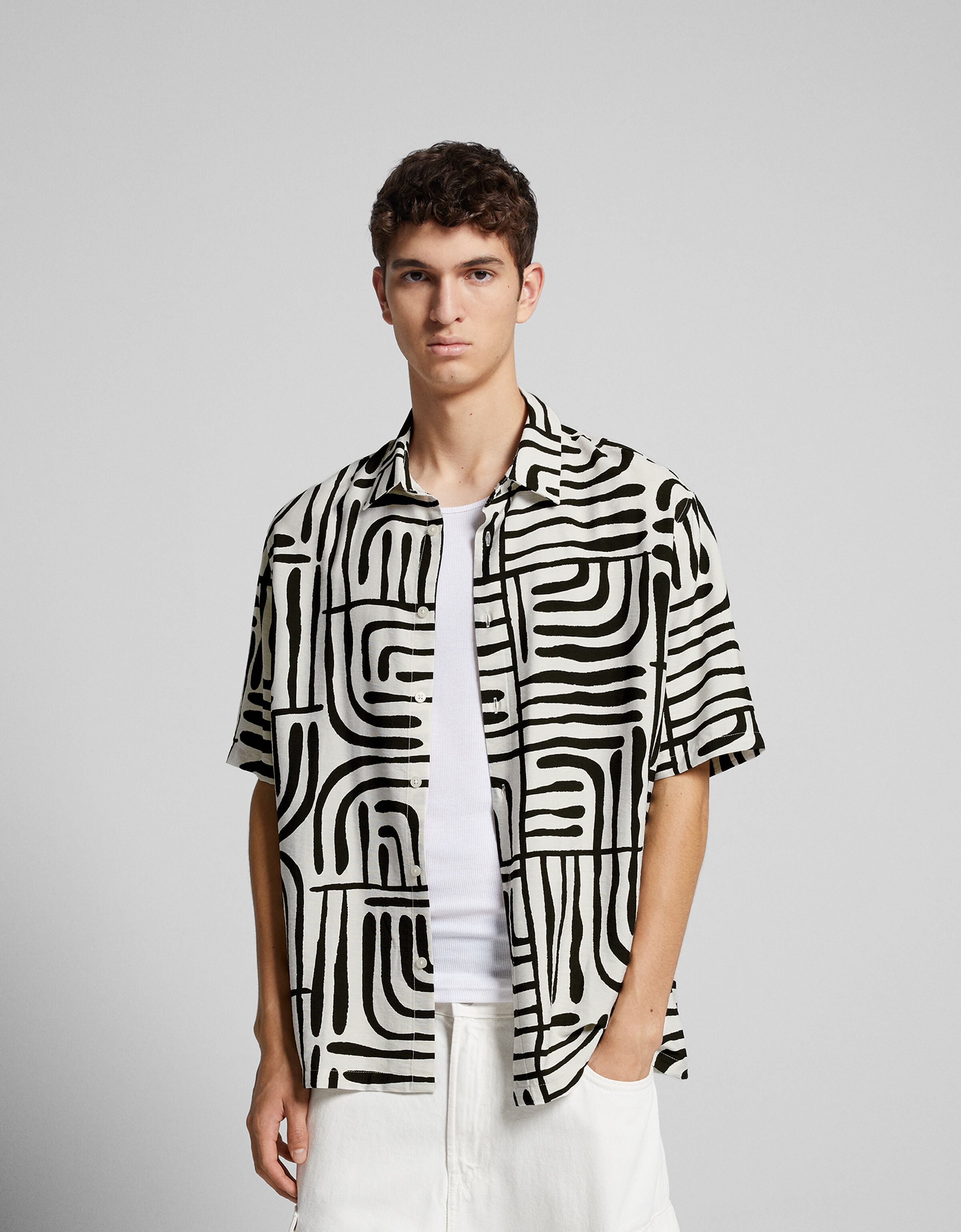 Camisa manga corta rústica print