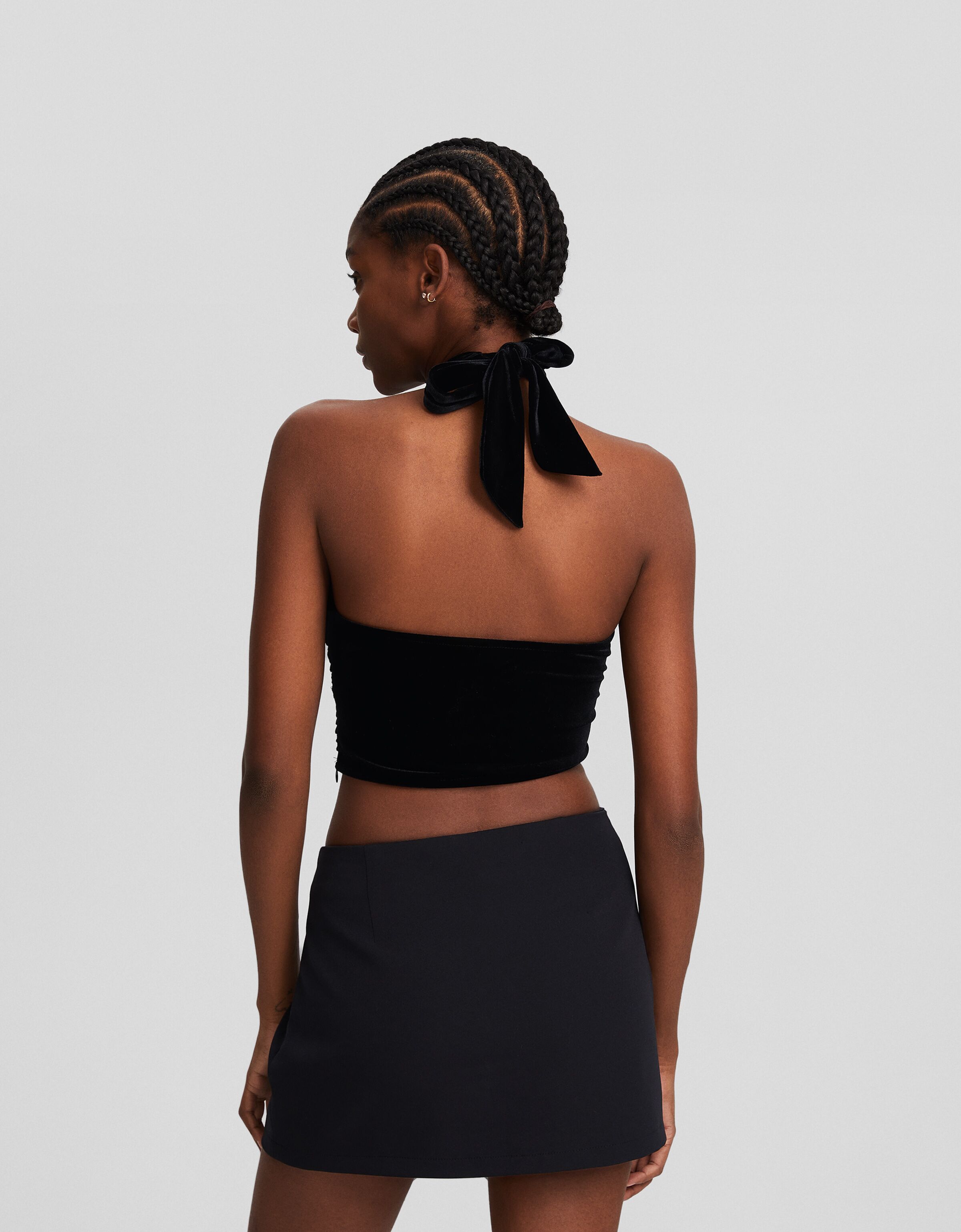 Top escote lazada terciopelo