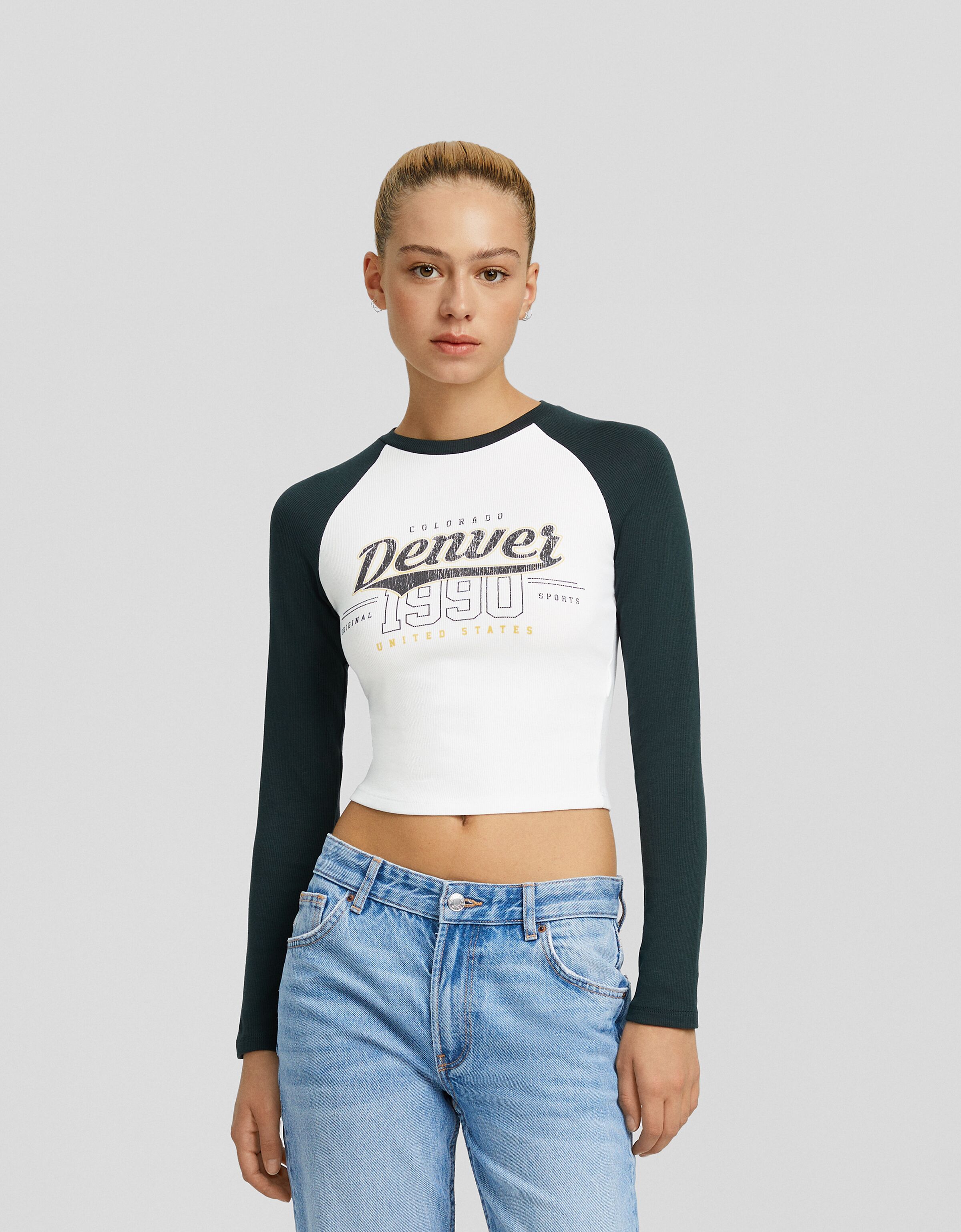 Camiseta manga larga ranglan print