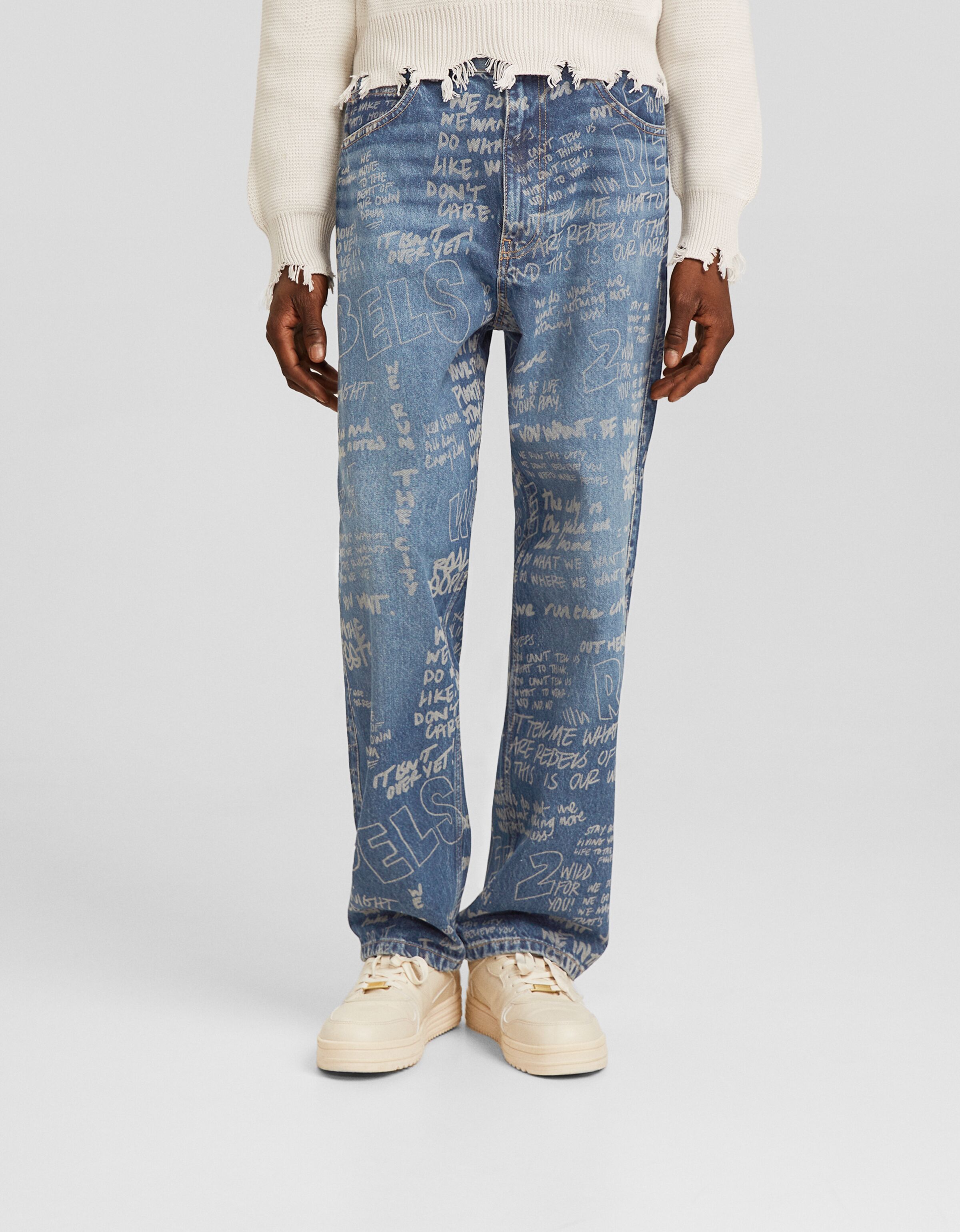 Jeans baggy print