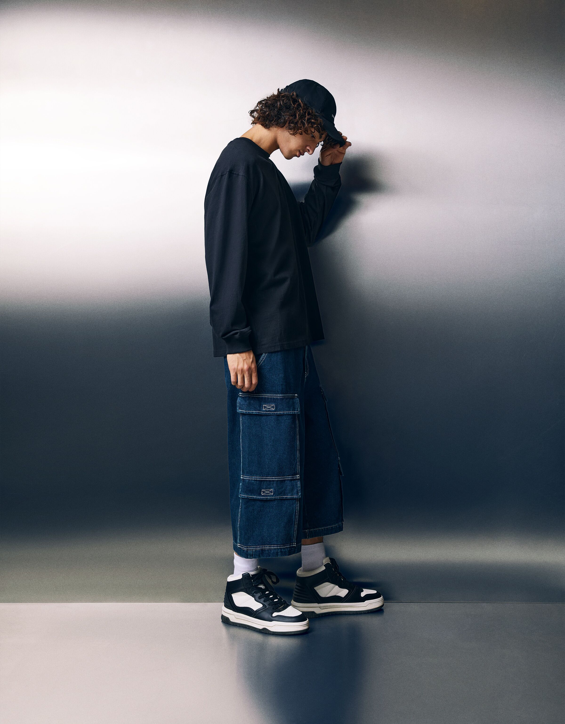 Zapatillas abotinadas talón engomado tipo basket hombre