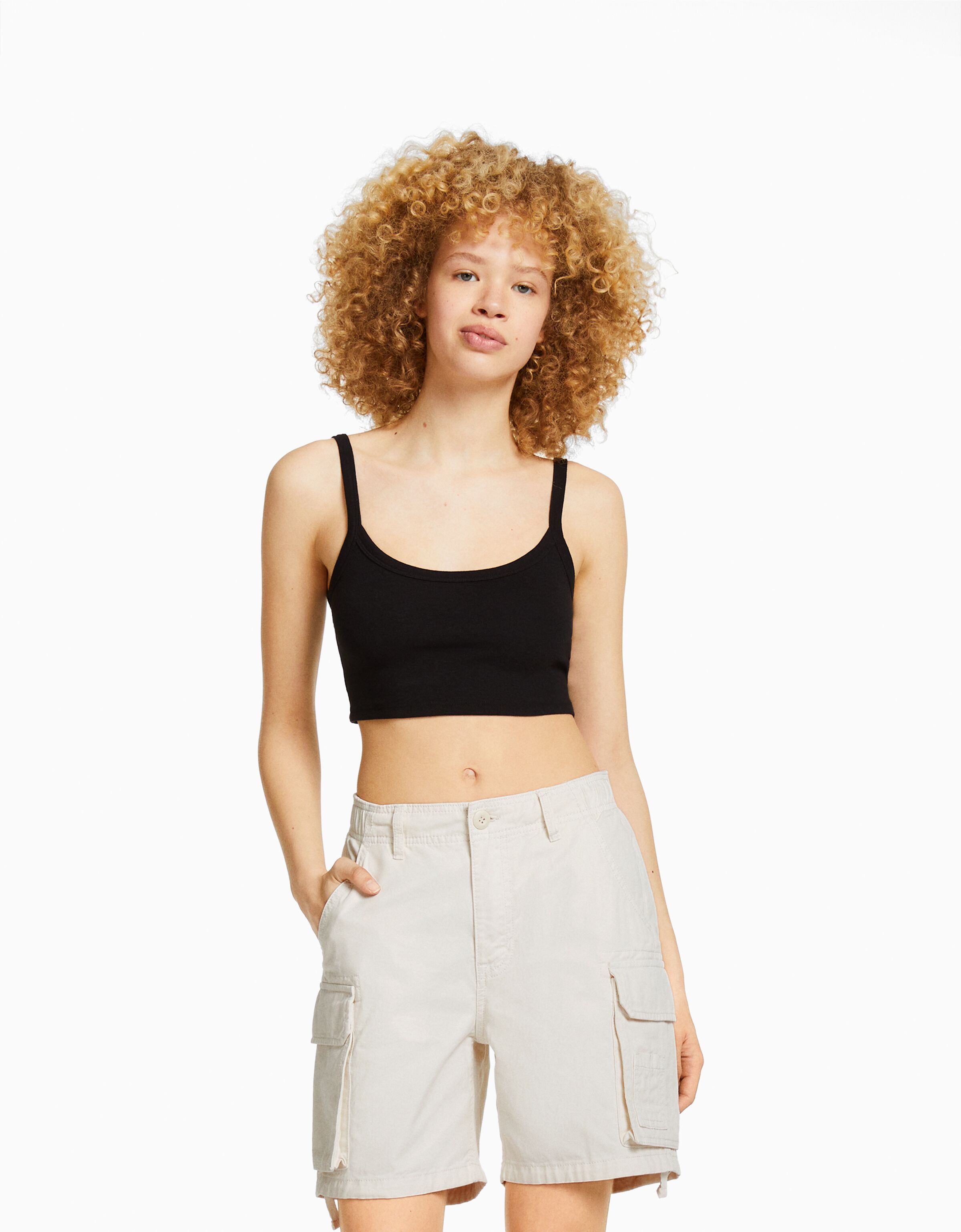 Bermuda cargo algodón tiras