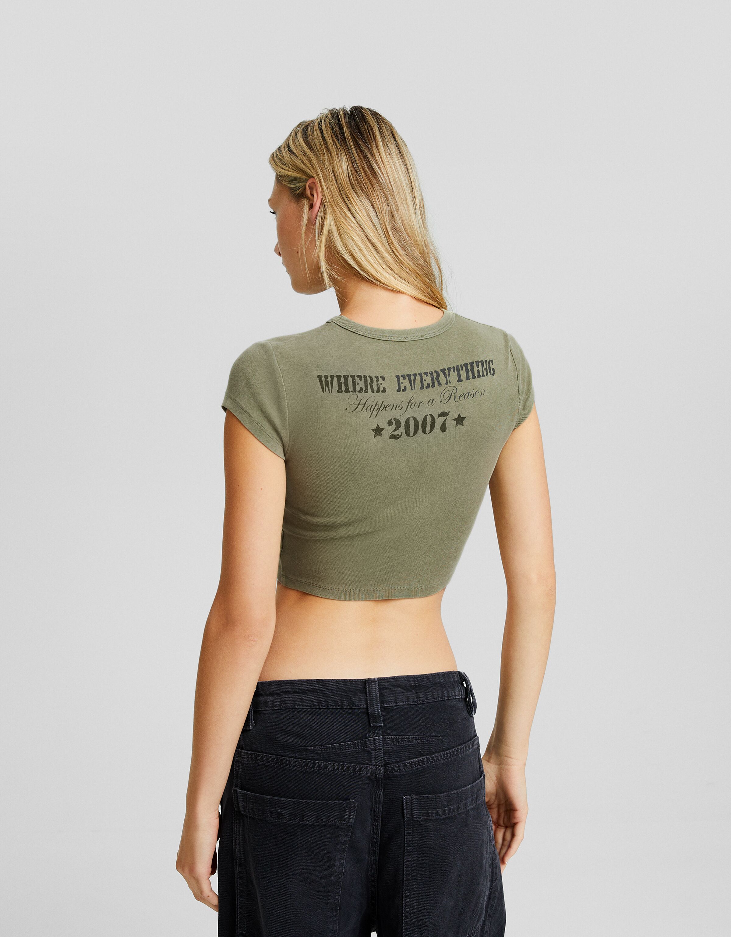 Camiseta manga corta ajustada print