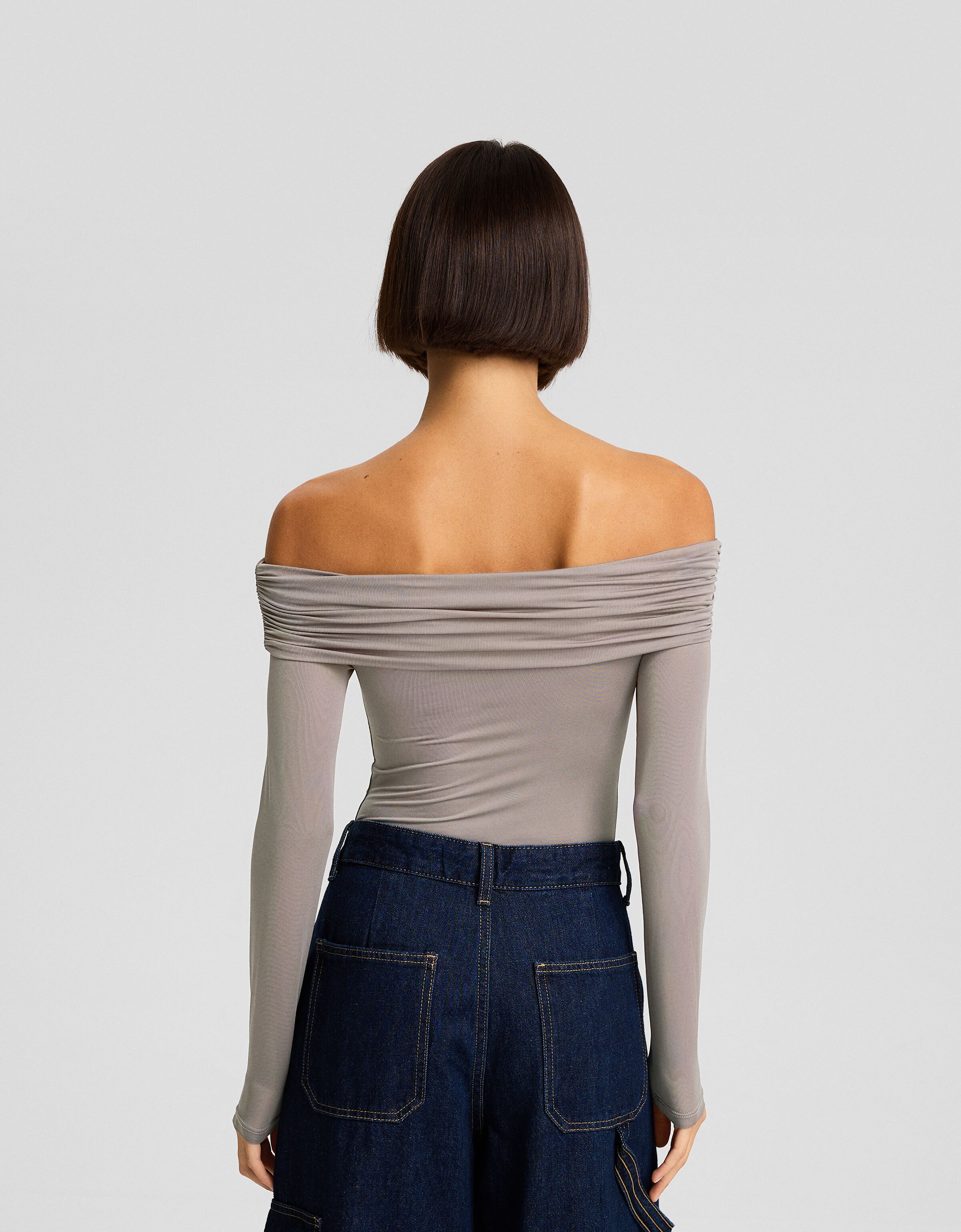 Body manga larga bardot