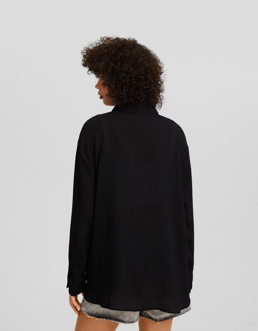 Camisa manga larga oversize bambula