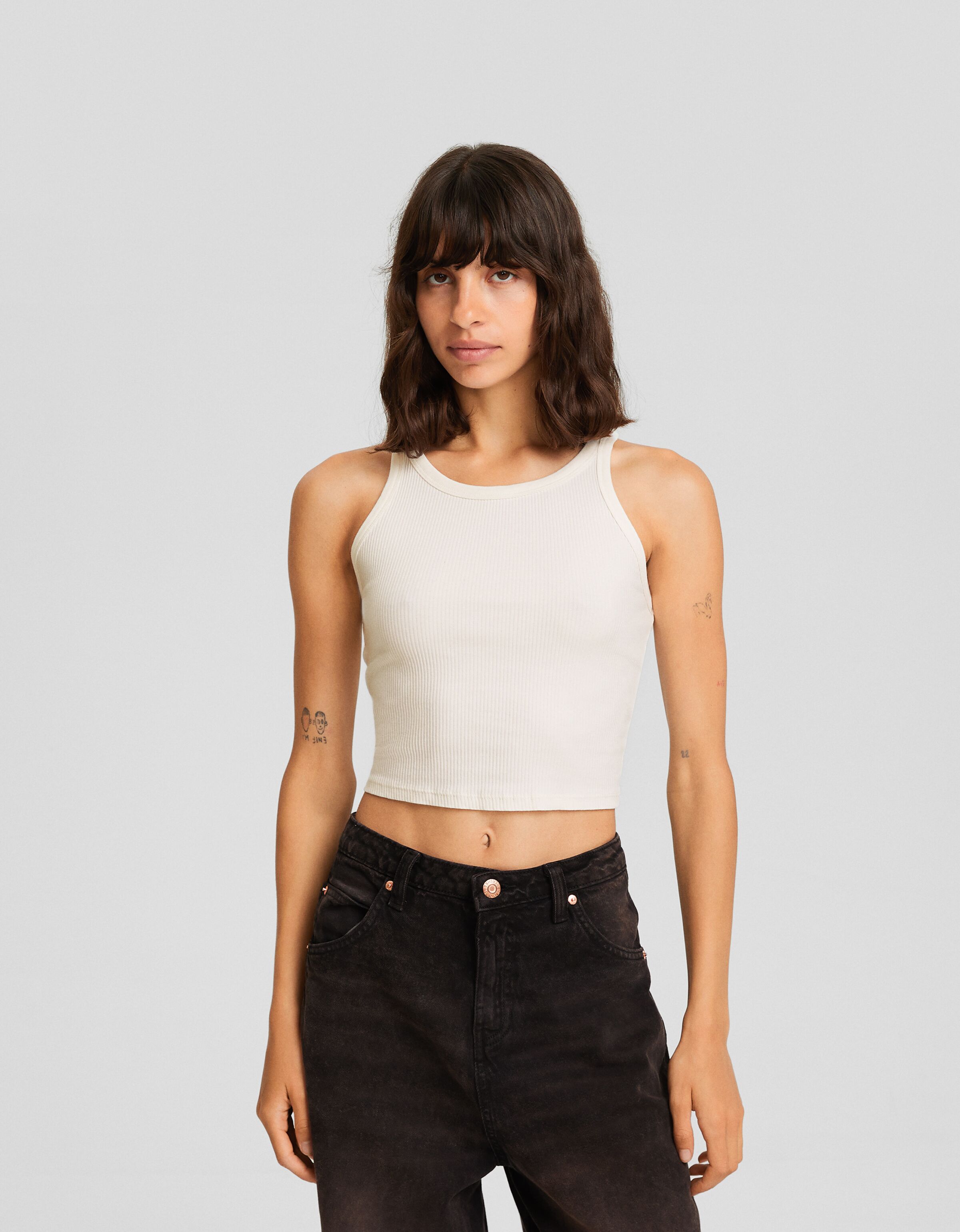 Camiseta sin mangas rib