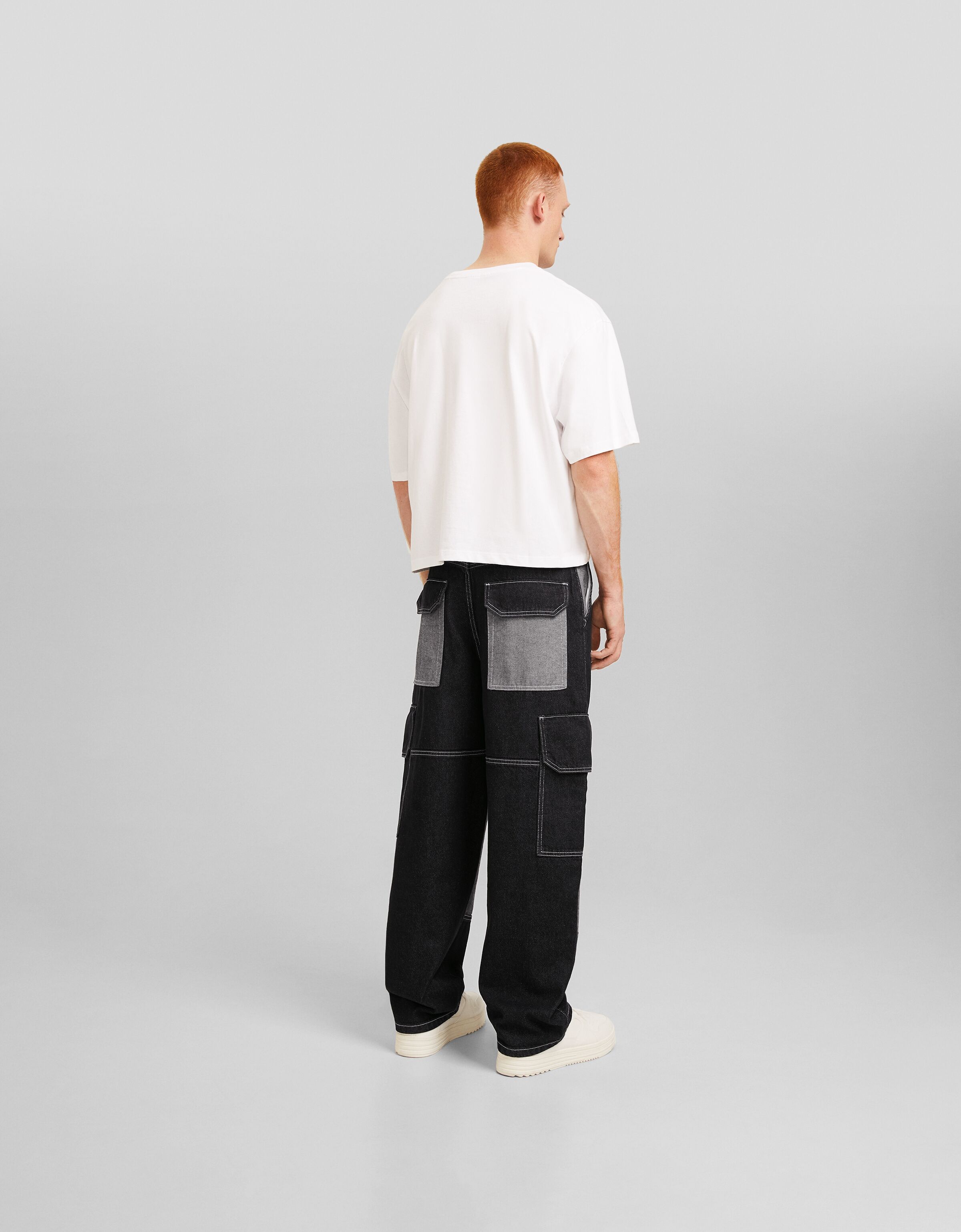 Jeans skater cargo color block