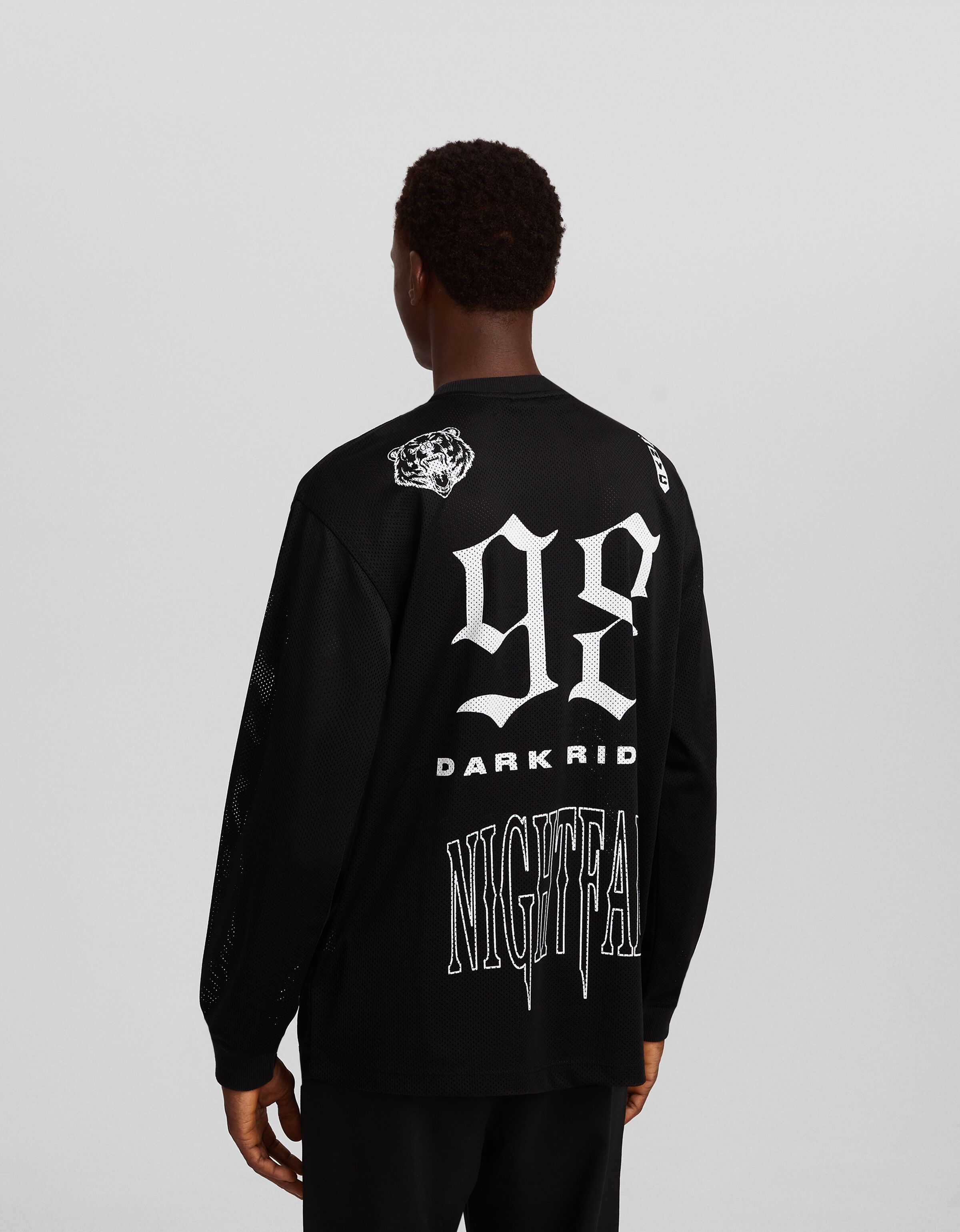 Camiseta manga larga mesh print