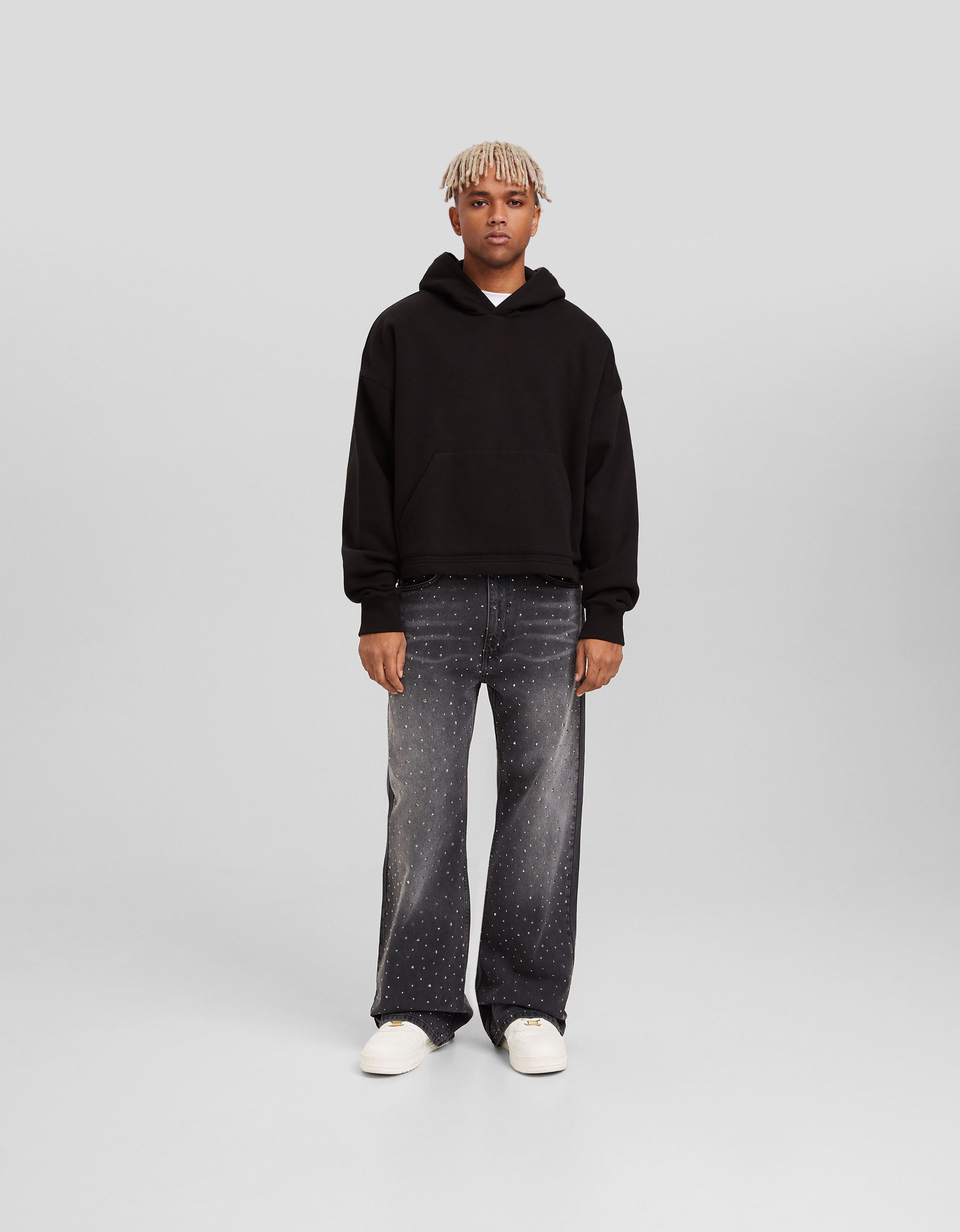 Jeans baggy strass